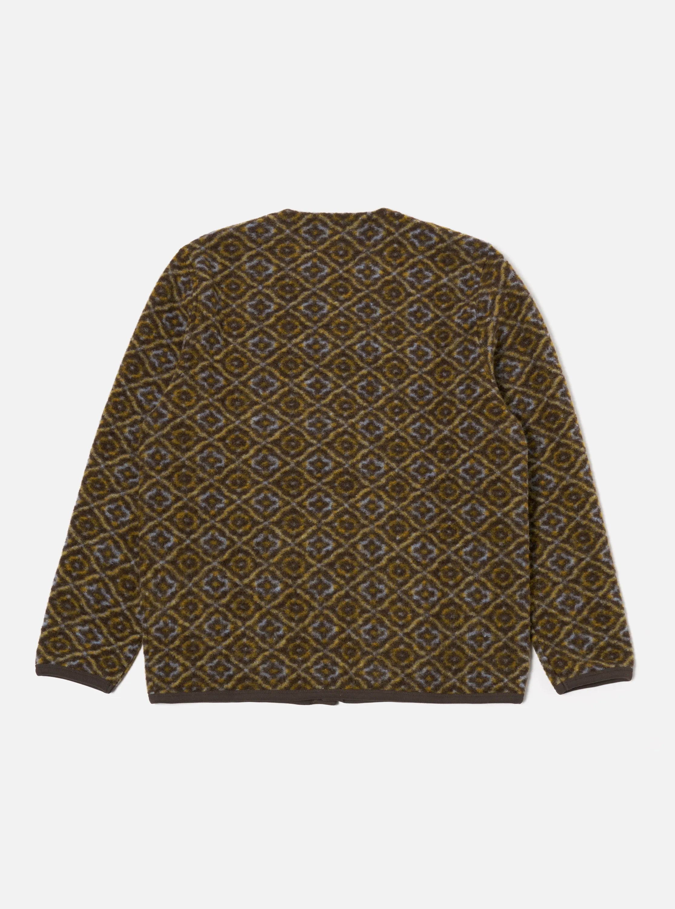 Universal Works Cardigan in Brown Geometric Fleece sold by Universal Works product image thumbnail 2