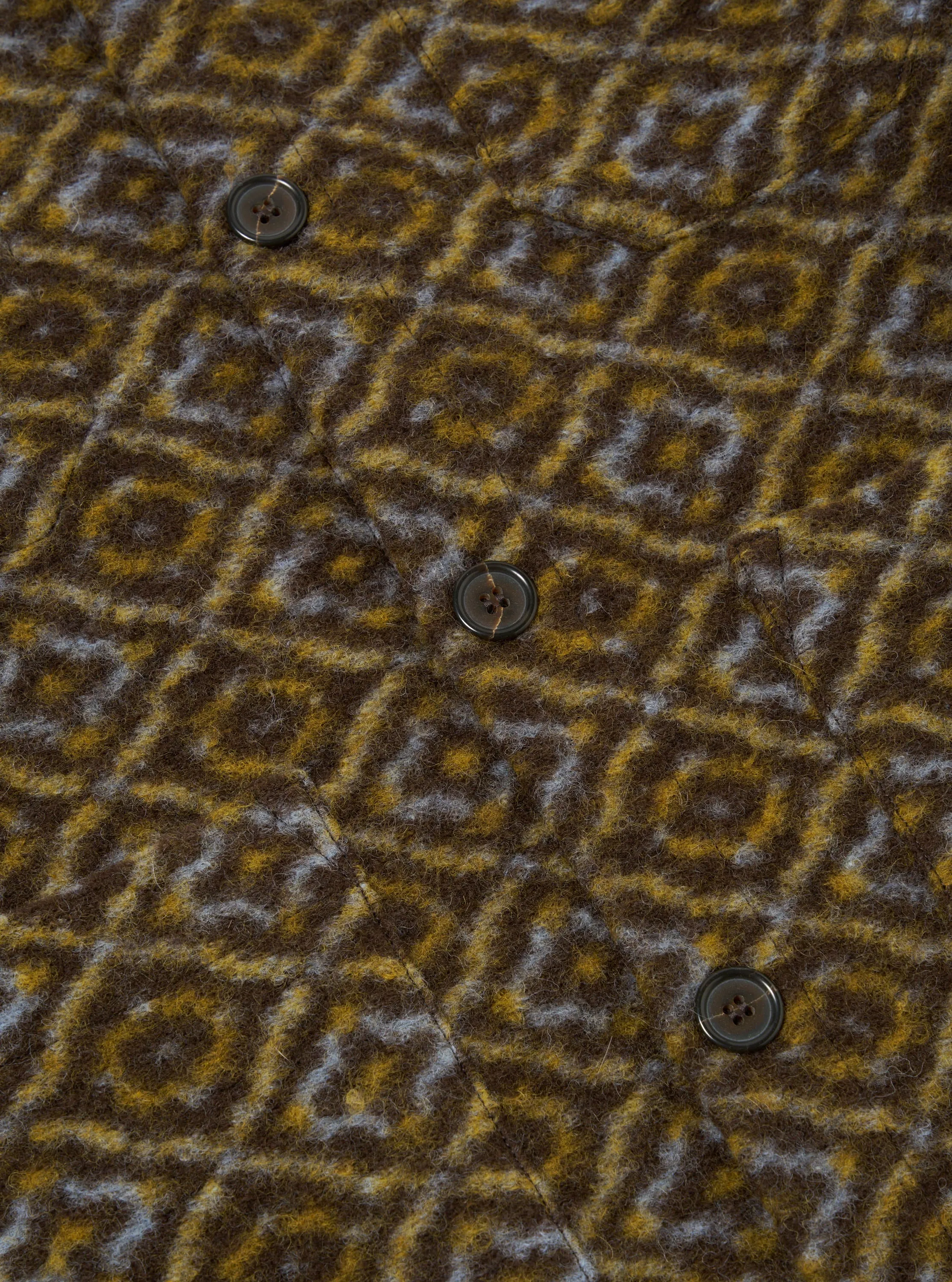 Universal Works Cardigan in Brown Geometric Fleece sold by Universal Works product image thumbnail 4