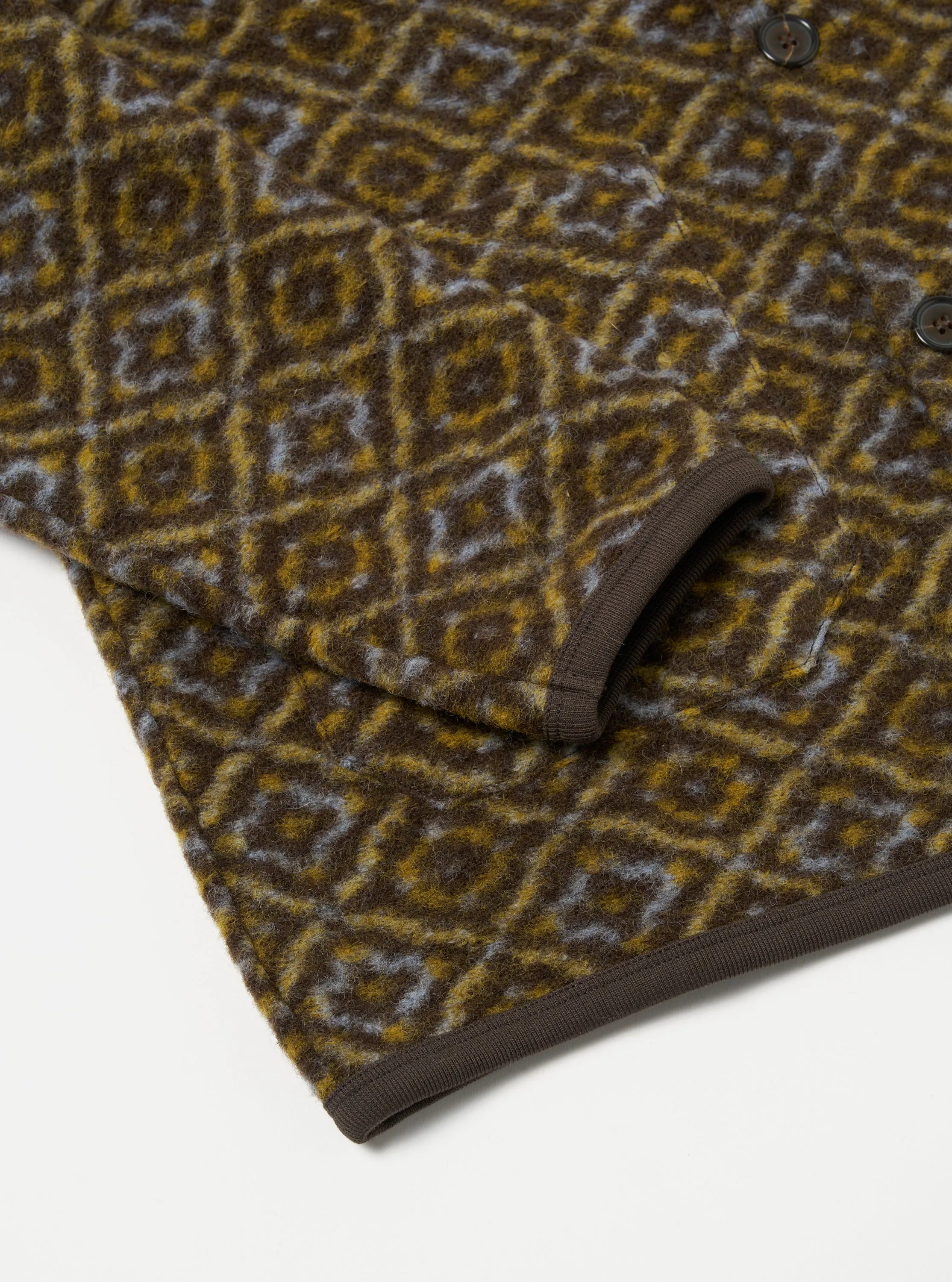 Universal Works Cardigan in Brown Geometric Fleece sold by Universal Works product image thumbnail 5