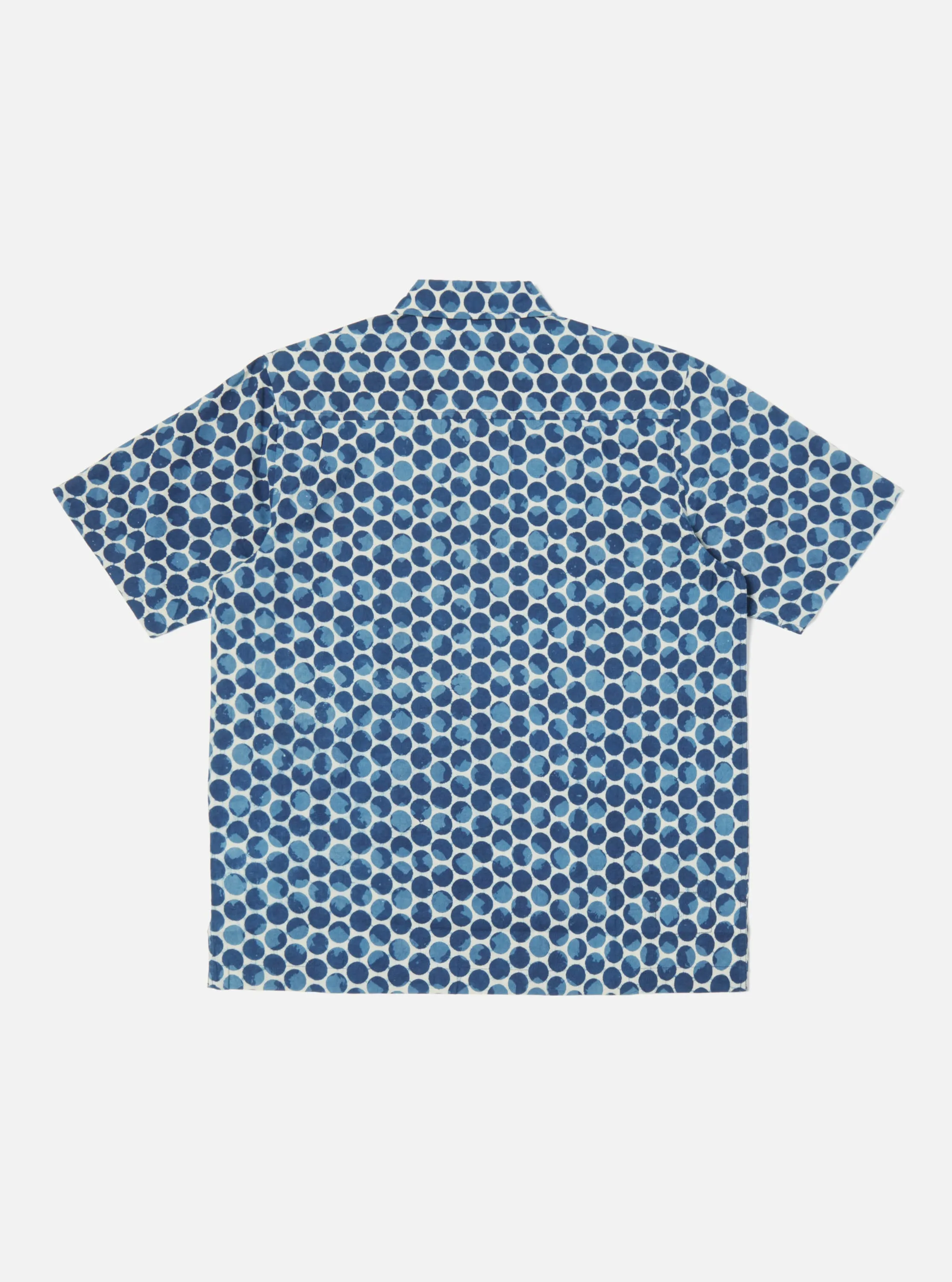 Universal Works Pullover Shirt in Indigo Hand Block Dot Print sold by Universal Works product image thumbnail 2