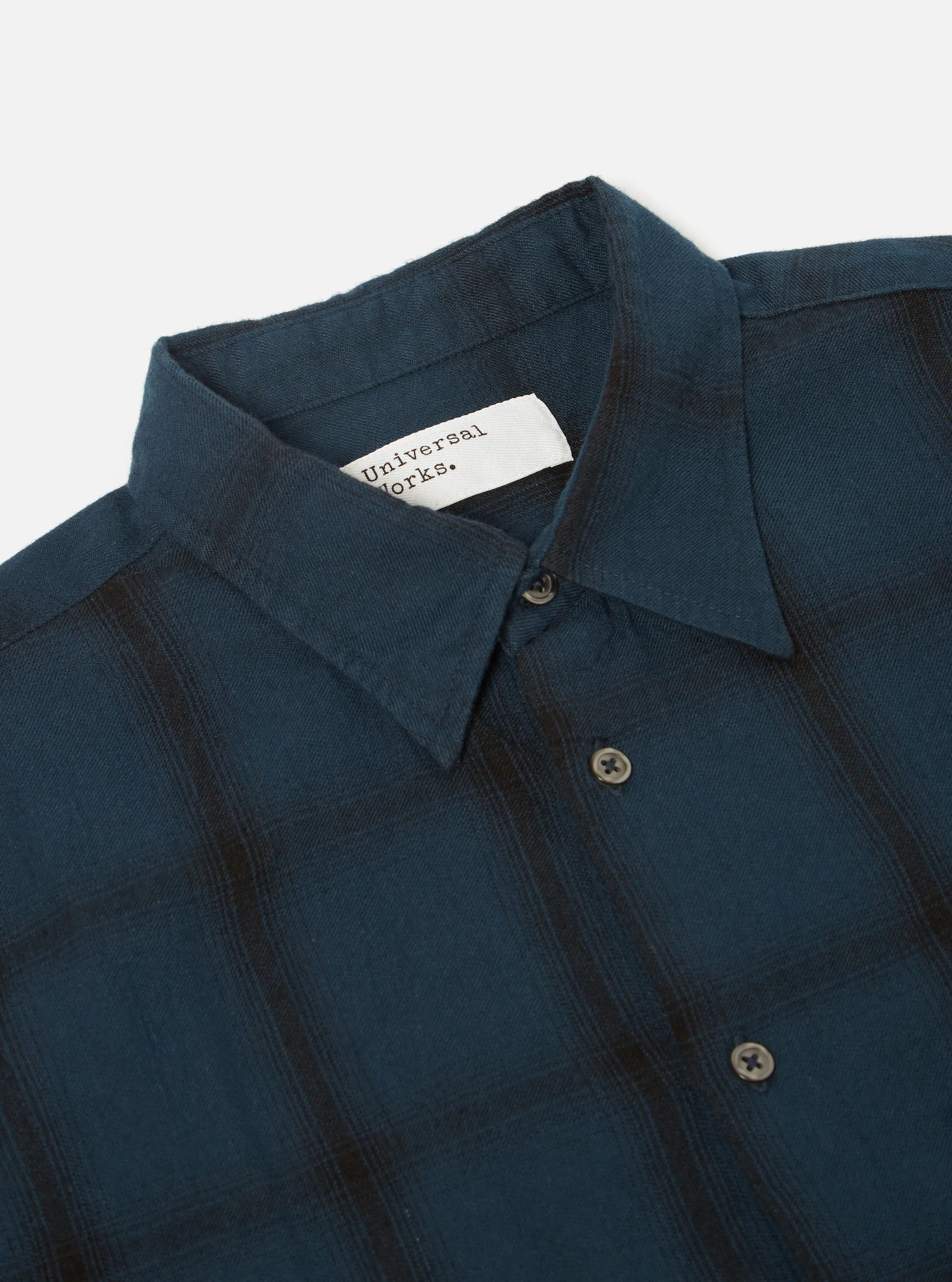 Universal Works Square Pocket Shirt in Navy Shadow Check sold by Universal Works product image thumbnail 3