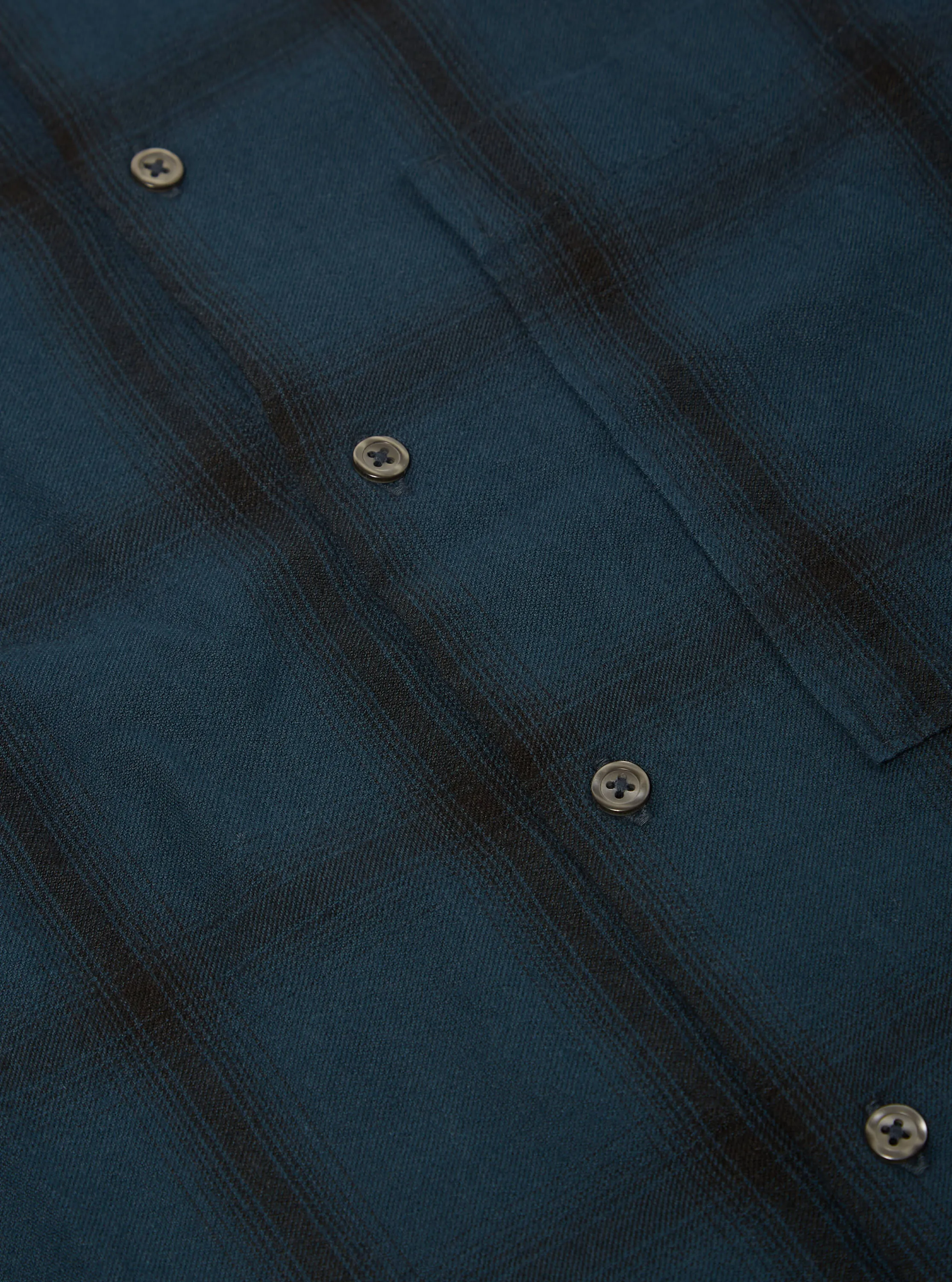 Universal Works Square Pocket Shirt in Navy Shadow Check sold by Universal Works product image thumbnail 4
