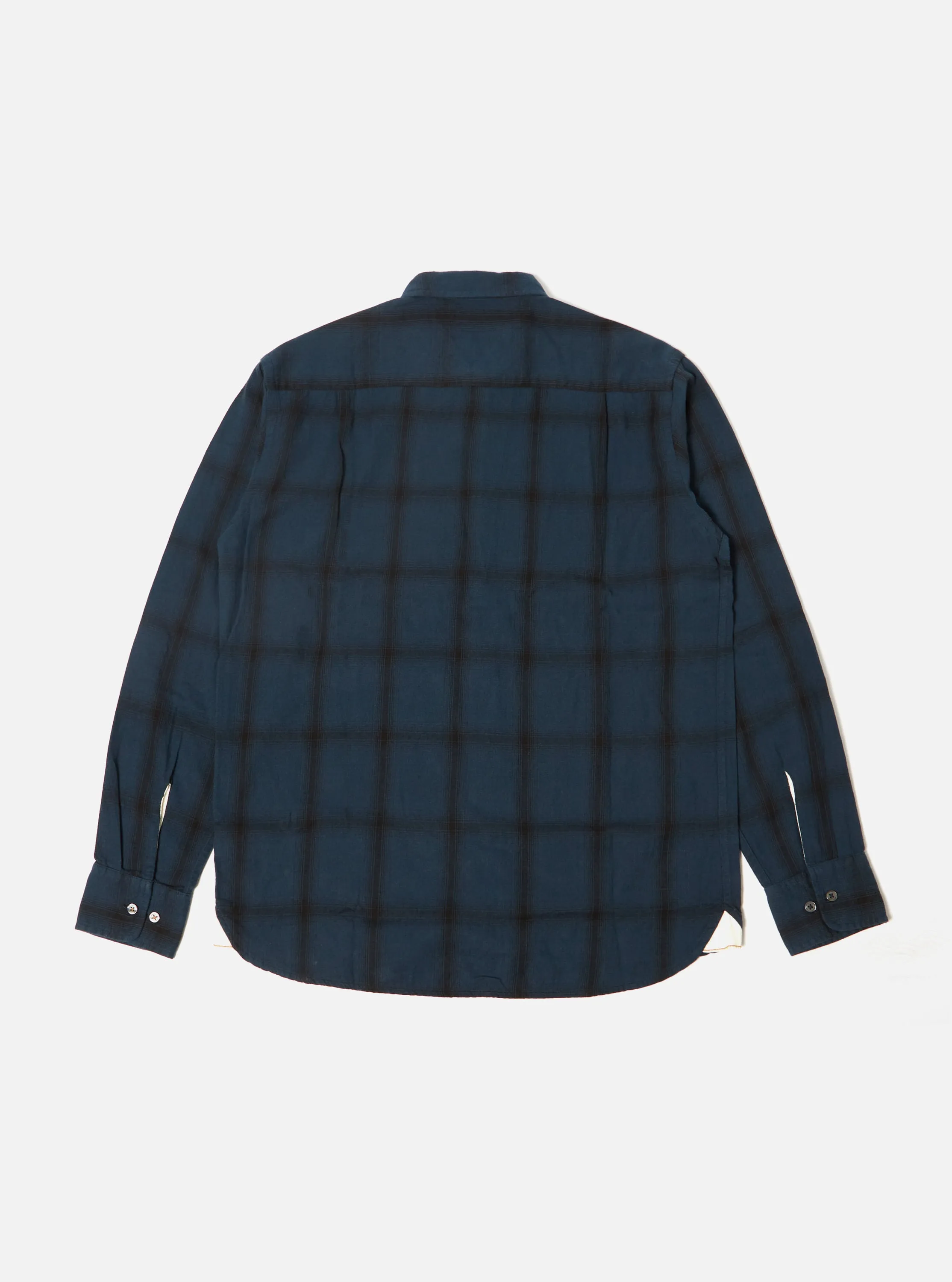 Universal Works Square Pocket Shirt in Navy Shadow Check sold by Universal Works product image thumbnail 2
