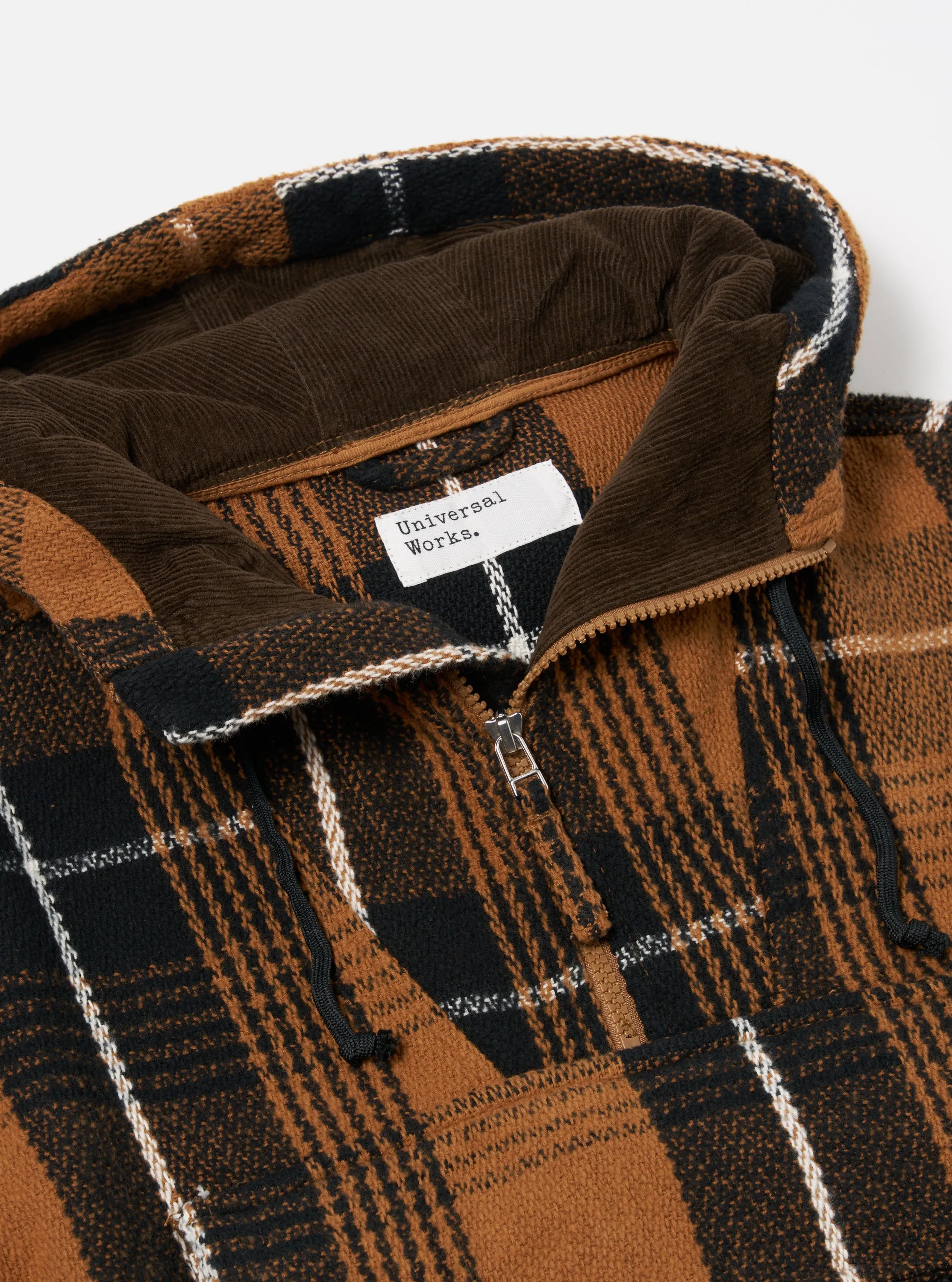 Universal Works Pullover Anorak in Brown Earth II Check sold by Universal Works product image thumbnail 4