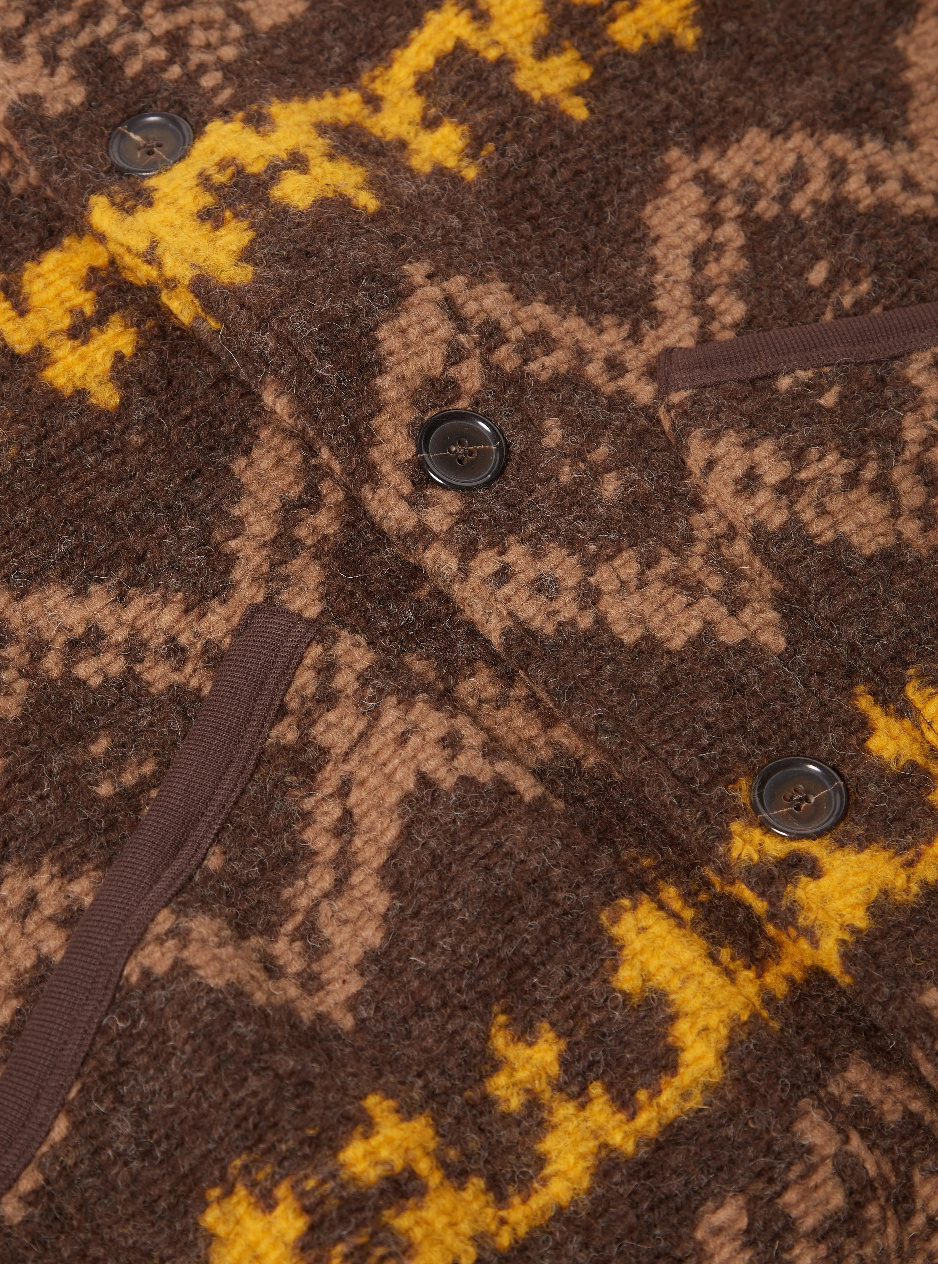 Universal Works Button Front Gilet in Brown Rug Fleece sold by Universal Works product image thumbnail 3