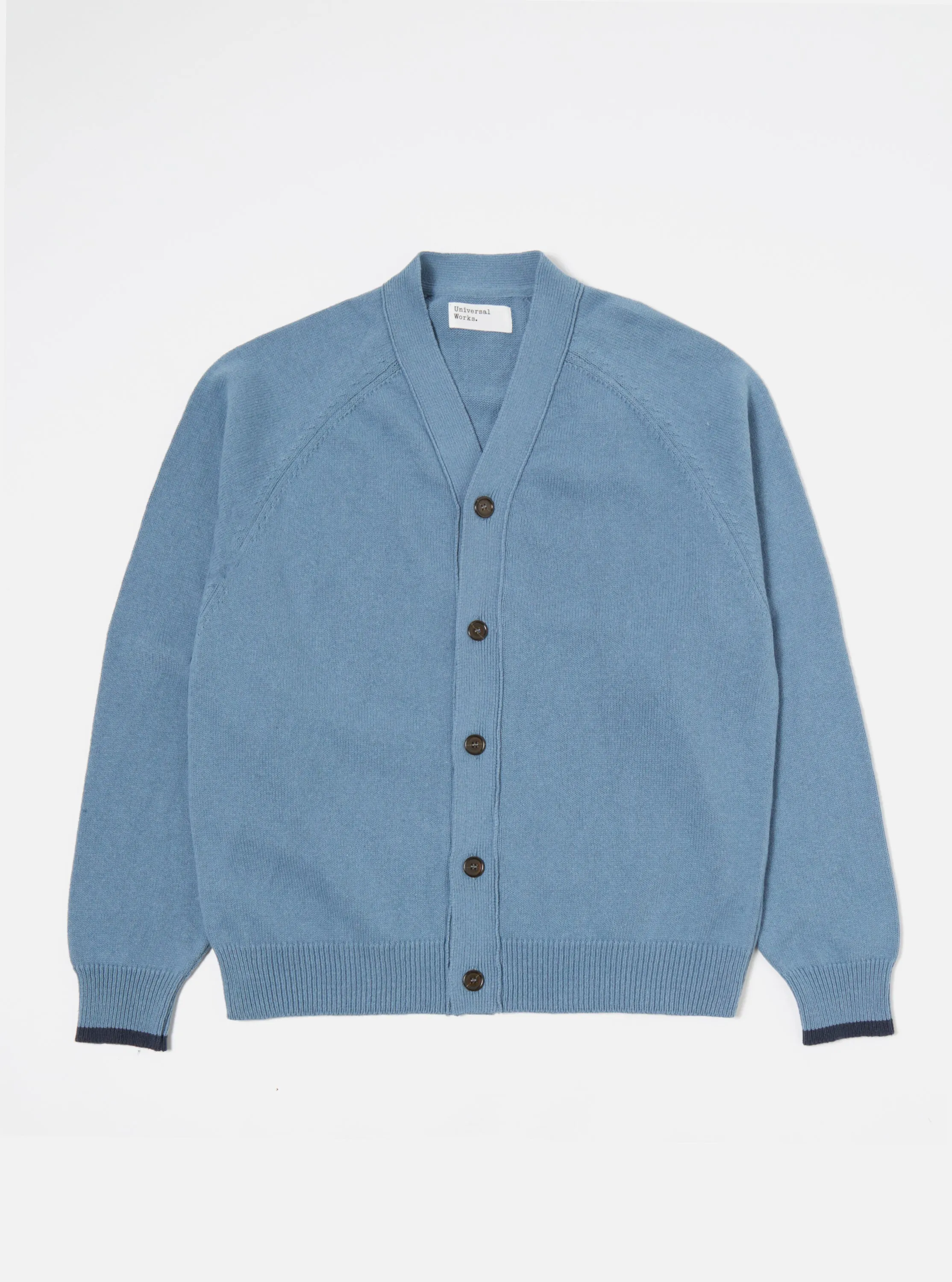 Universal Works David Cardigan in Chambray Eco Cotton sold by Universal Works product image thumbnail 2