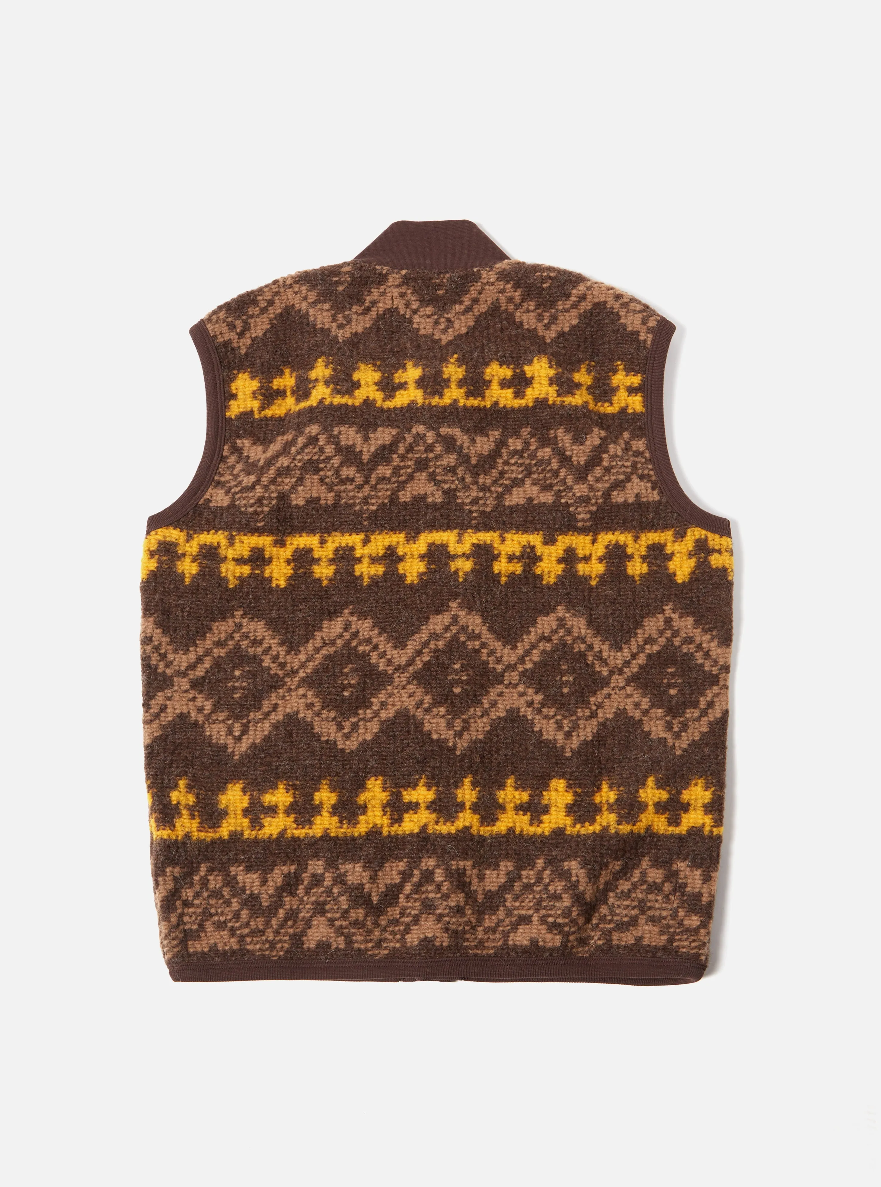 Universal Works Button Front Gilet in Brown Rug Fleece sold by Universal Works product image thumbnail 4