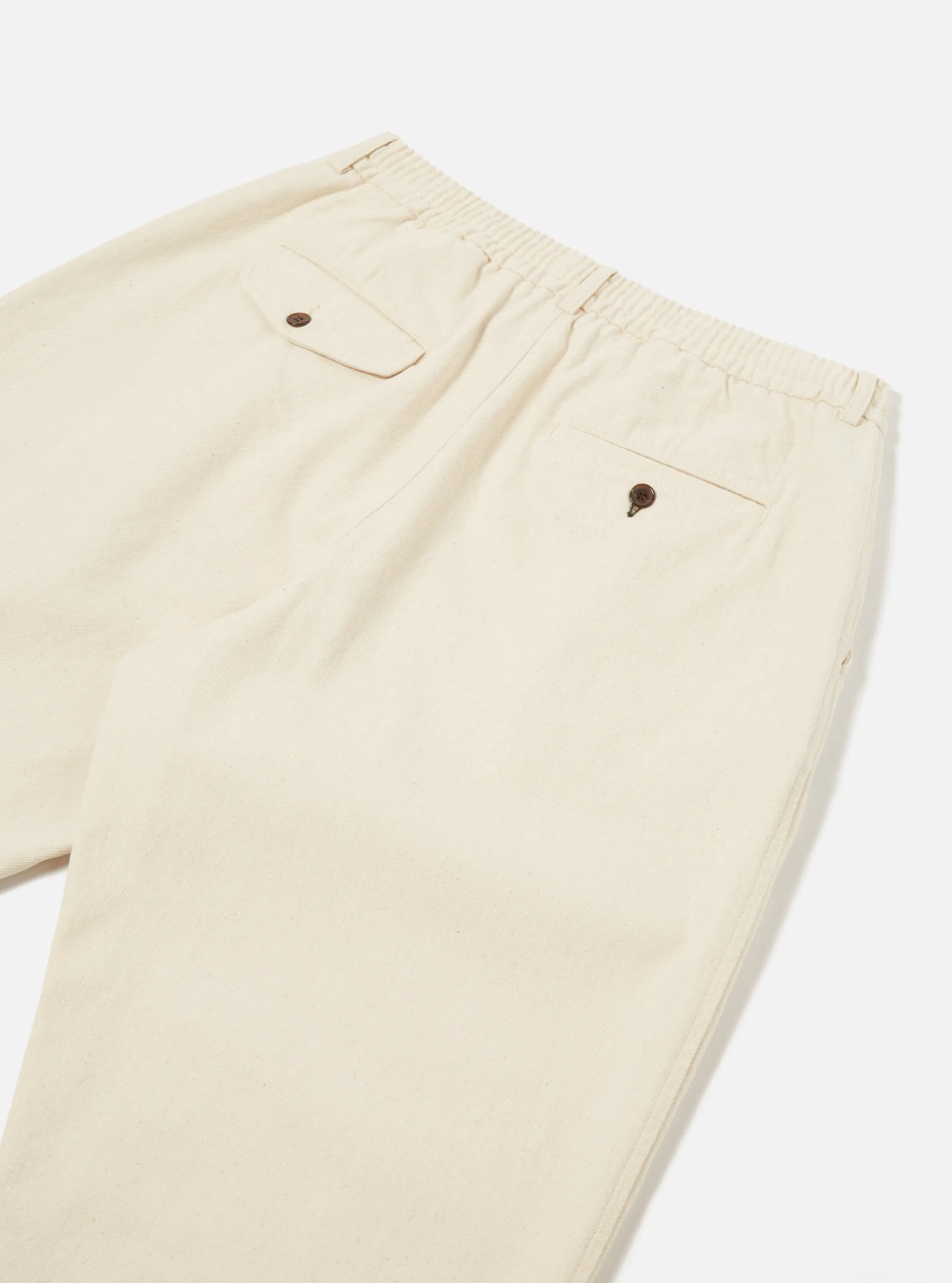 Universal Works Pleated Track Pant in Ecru Recycled Cotton sold by Universal Works product image thumbnail 5