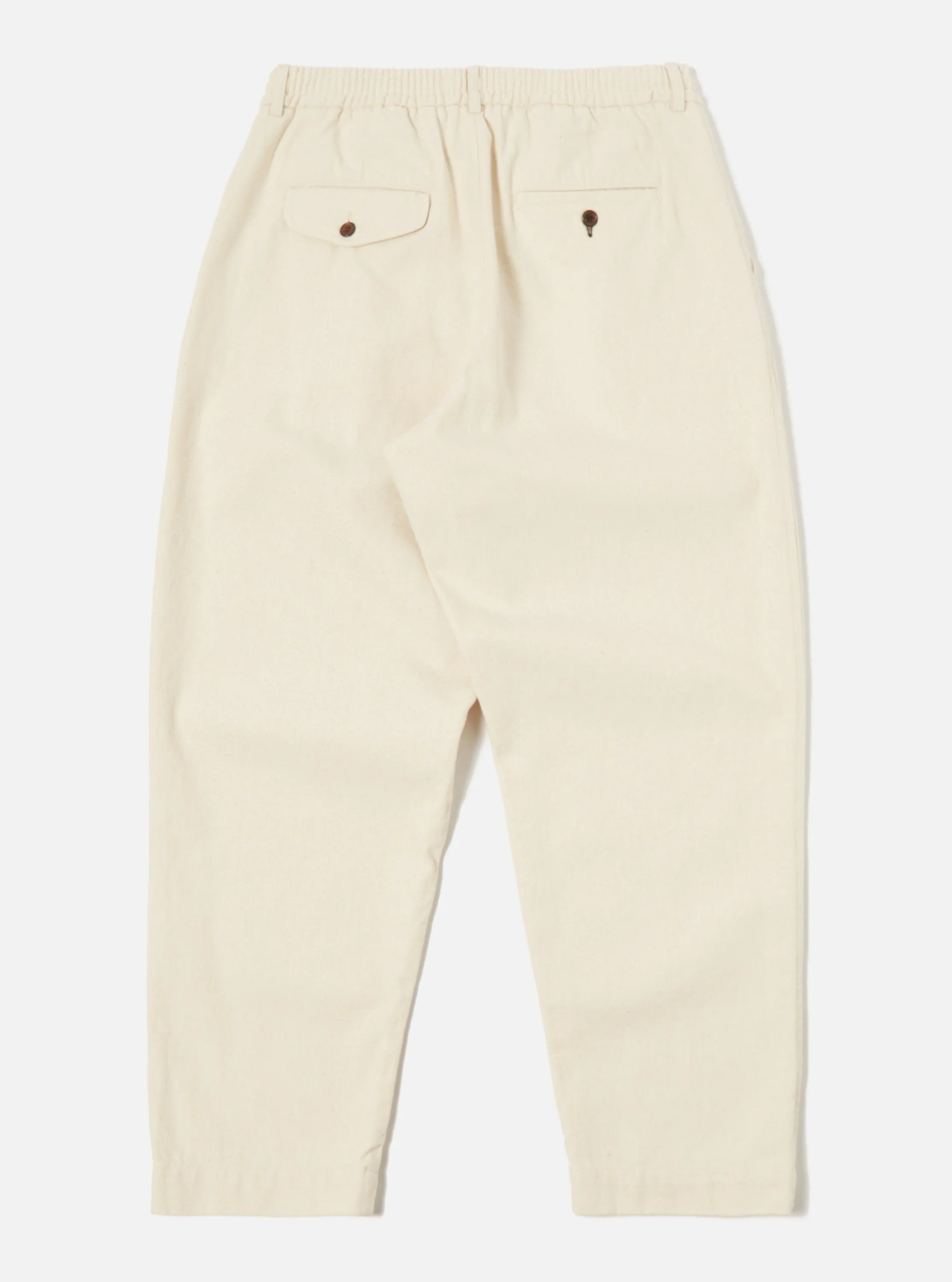 Universal Works Pleated Track Pant in Ecru Recycled Cotton sold by Universal Works product image thumbnail 3