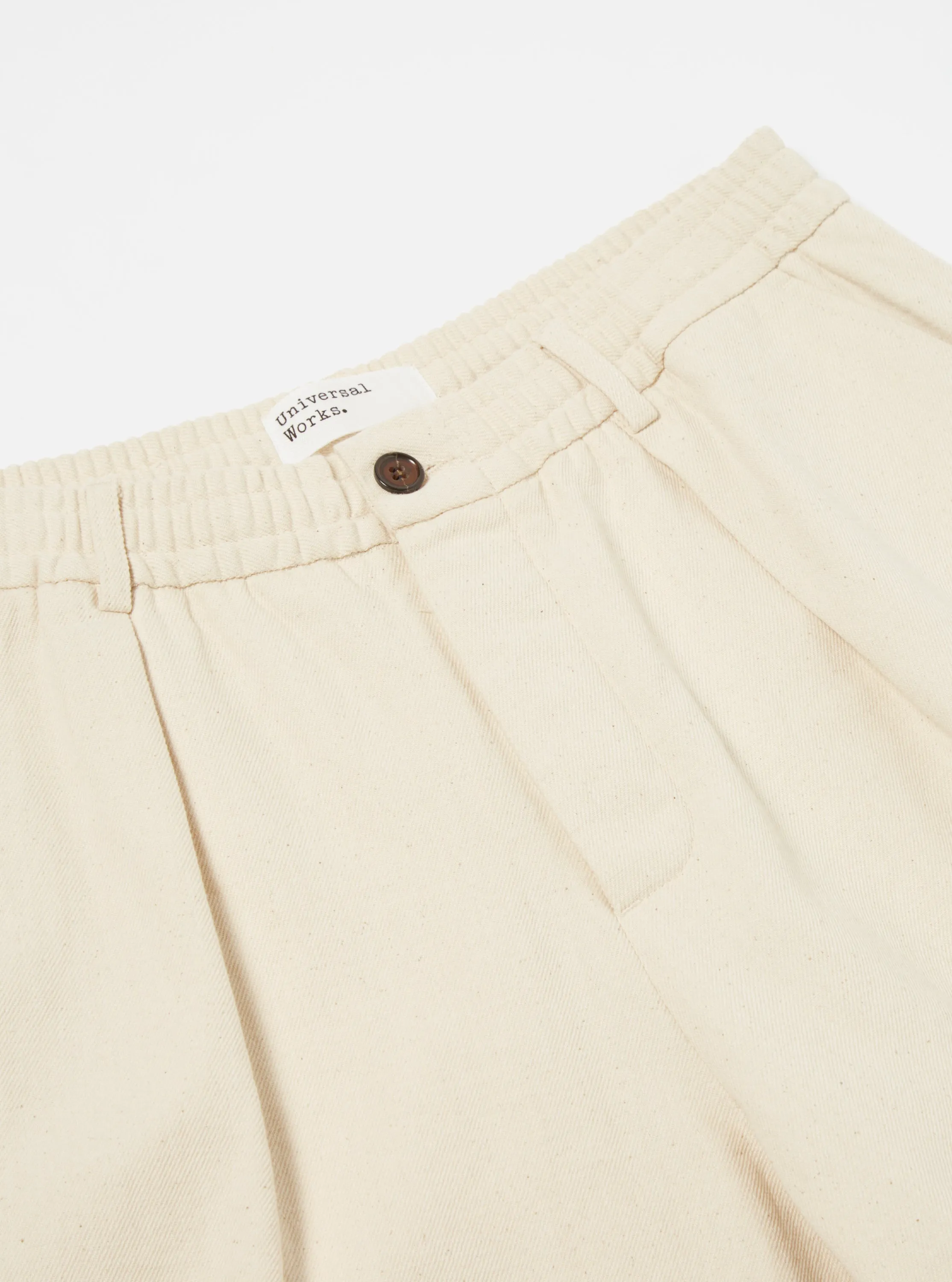 Universal Works Pleated Track Pant in Ecru Recycled Cotton sold by Universal Works product image thumbnail 4