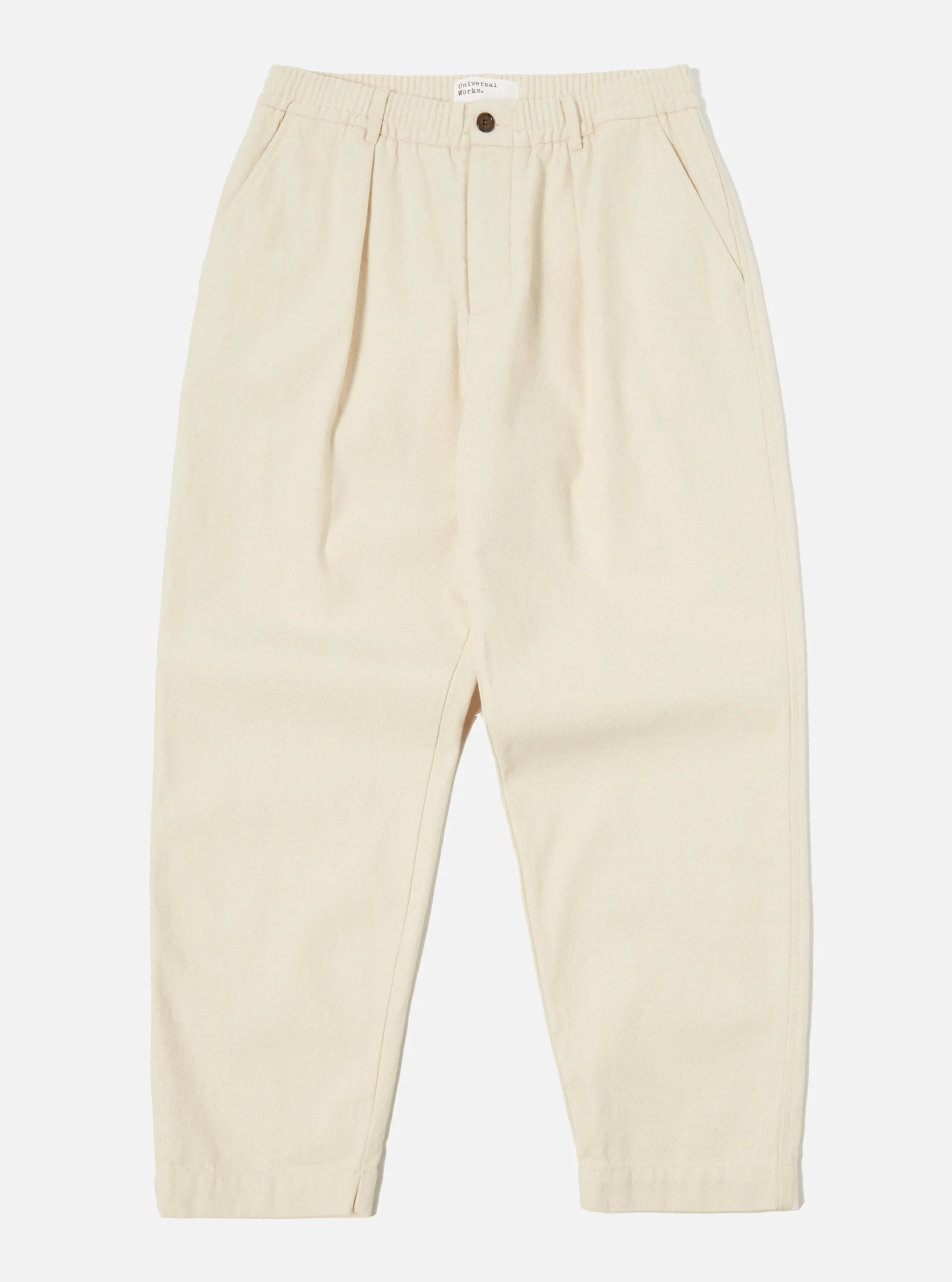 Universal Works Pleated Track Pant in Ecru Recycled Cotton sold by Universal Works product image thumbnail 2