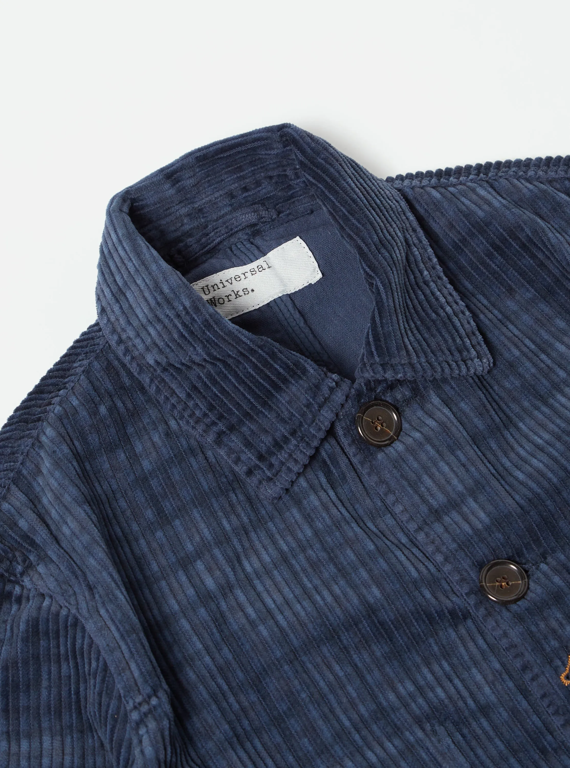 Universal Works Bakers Chore Jacket in Navy Houndstooth Cord sold by Universal Works product image thumbnail 3
