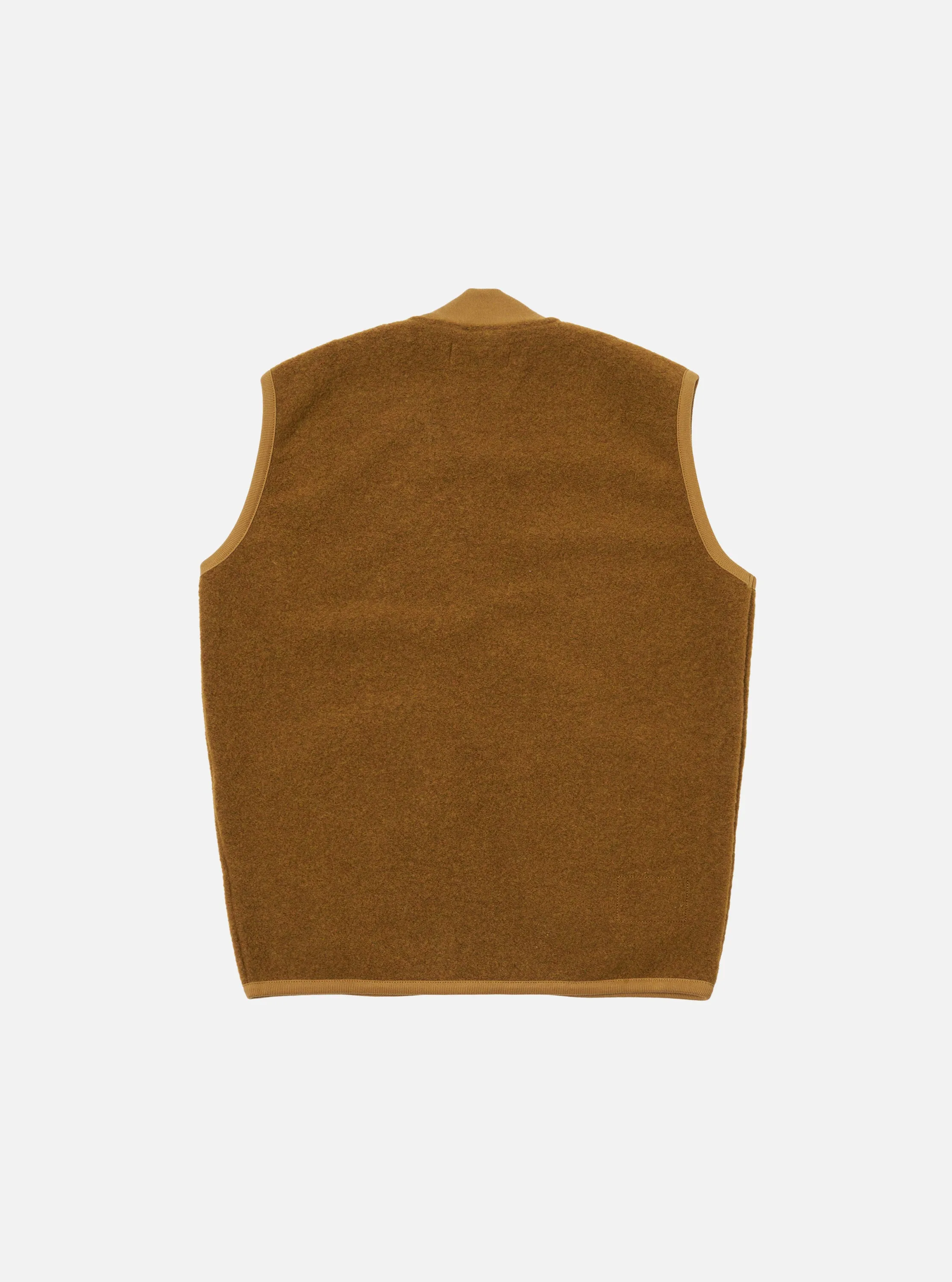 Universal Works Zip Waistcoat in Mustard Wool Fleece sold by Universal Works product image thumbnail 2