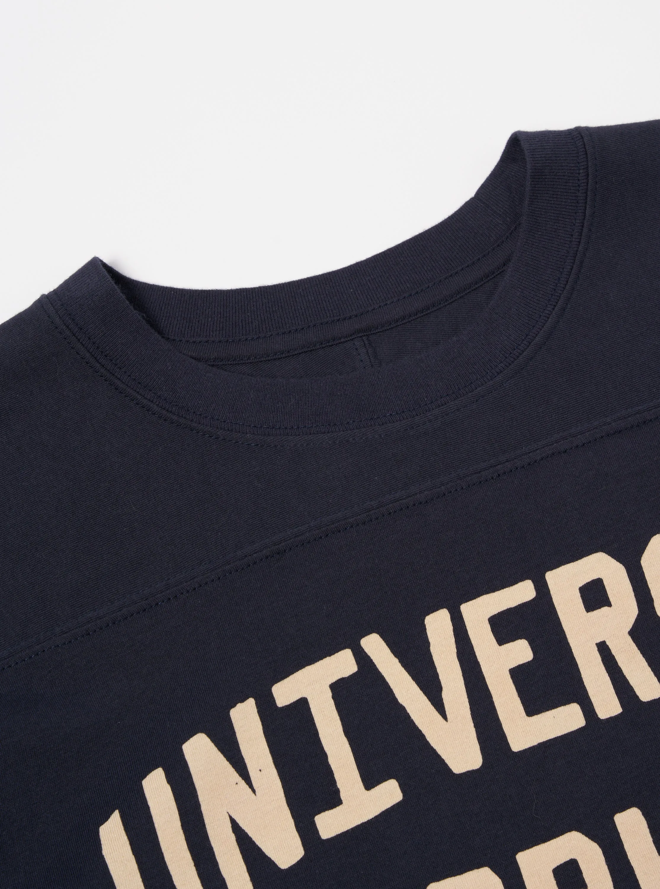 Universal Works Football T Shirt in Navy Single Jersey UW31 sold by Universal Works product image thumbnail 3