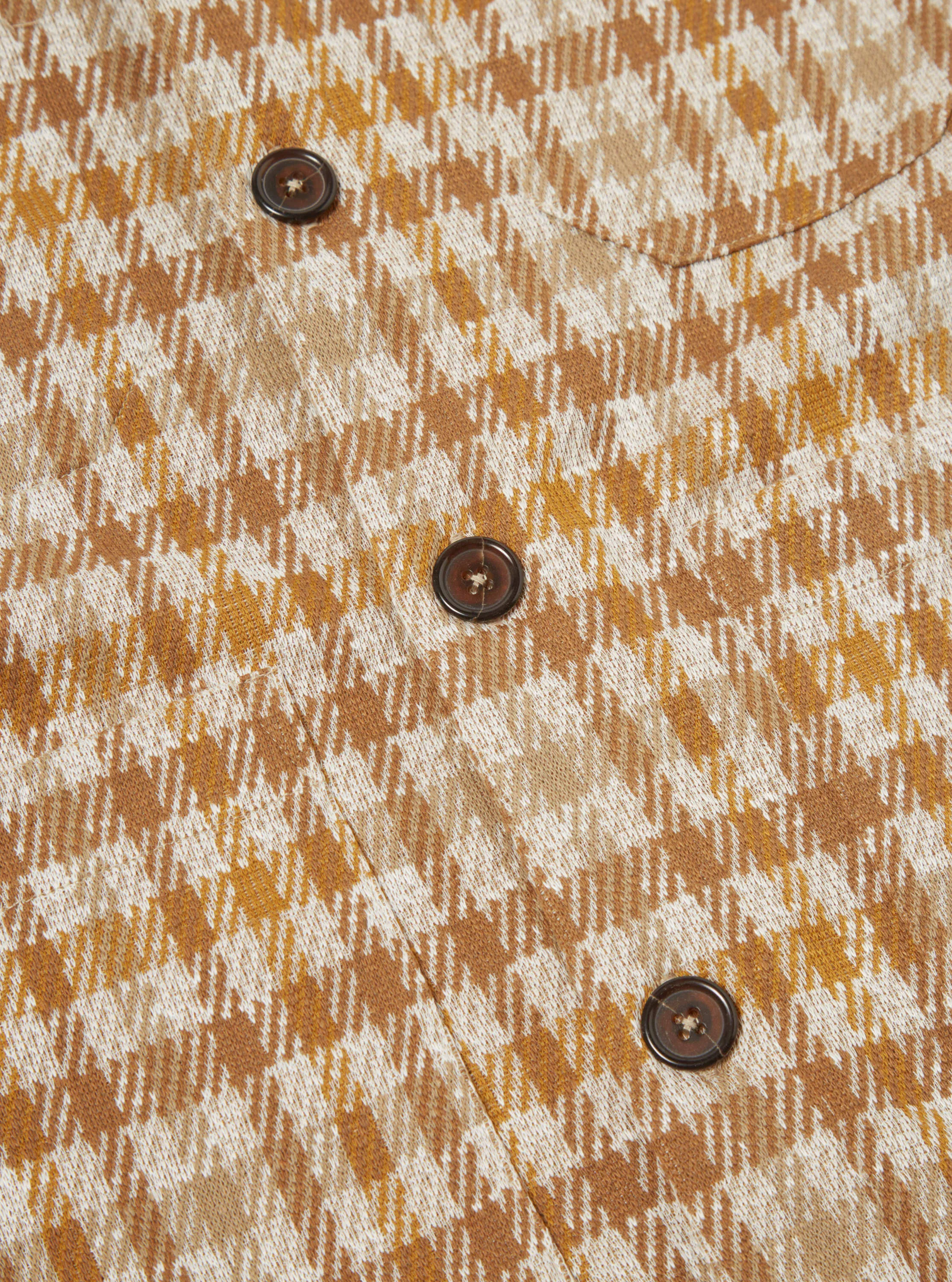 Universal Works Cardigan in Sand Summer Check Fleece sold by Universal Works product image thumbnail 5