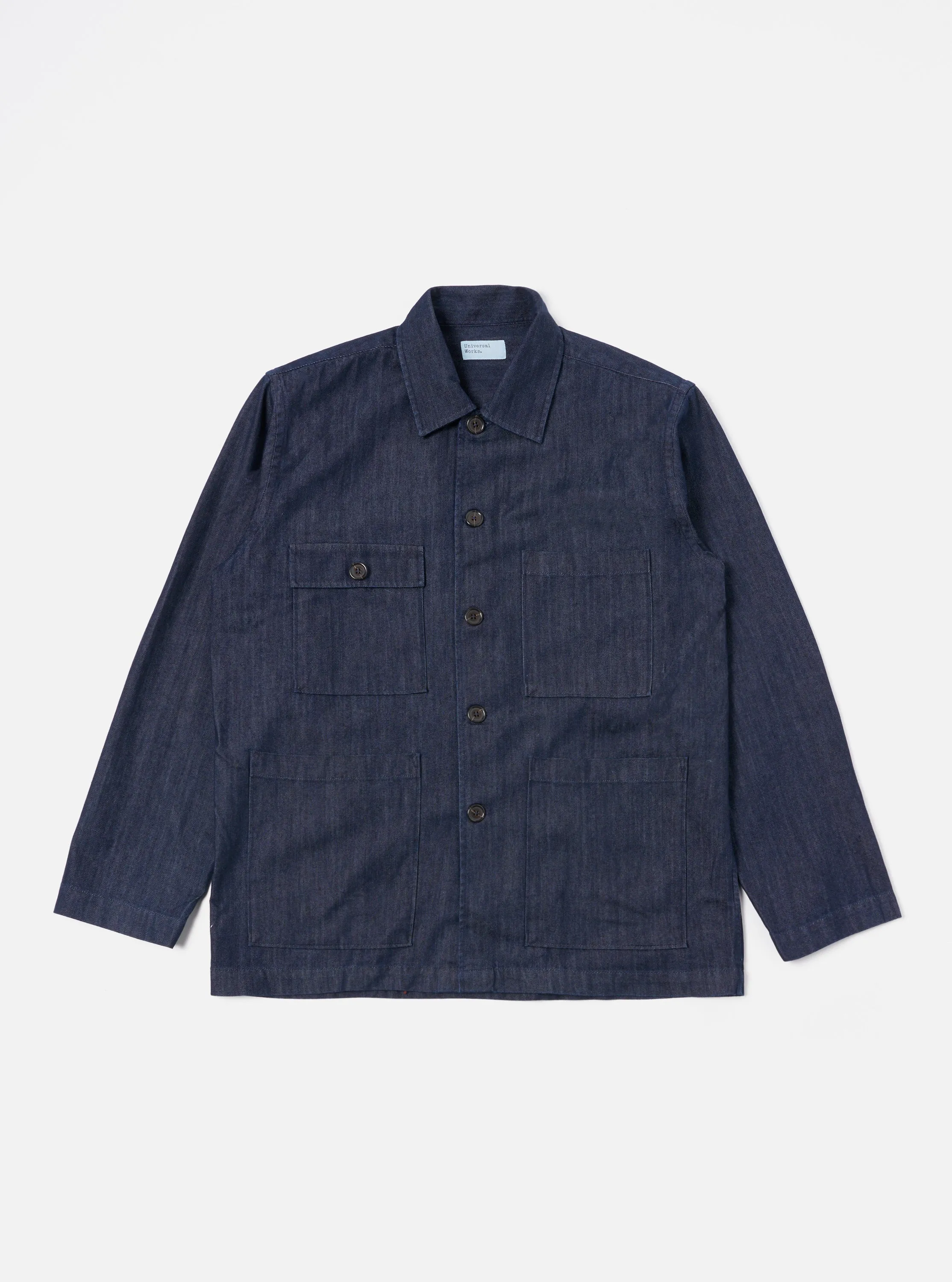Universal Works Dockside Jacket in Indigo Recycled Mix Denim sold by Universal Works