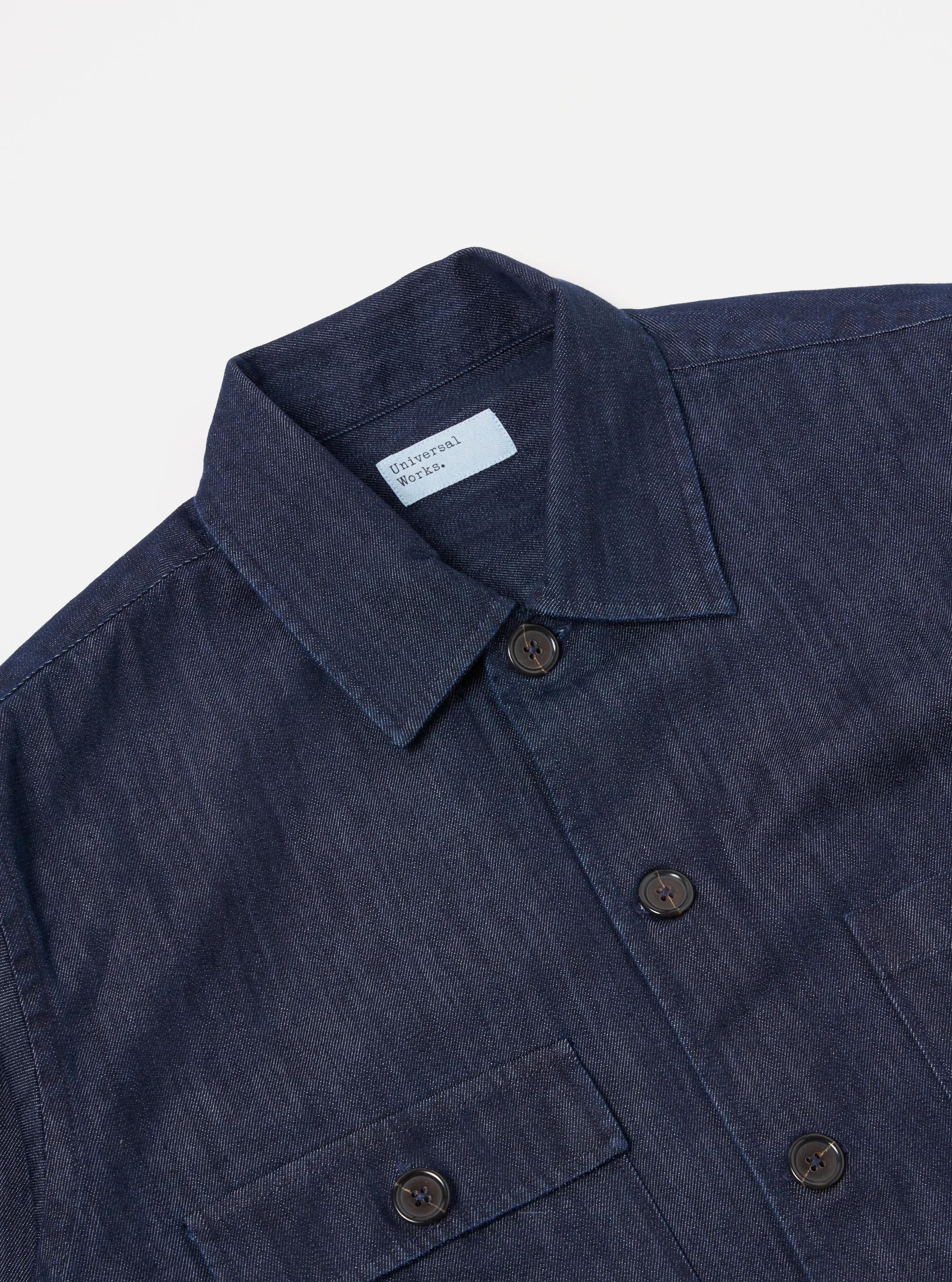 Universal Works Dockside Jacket in Indigo Recycled Mix Denim sold by Universal Works product image thumbnail 3