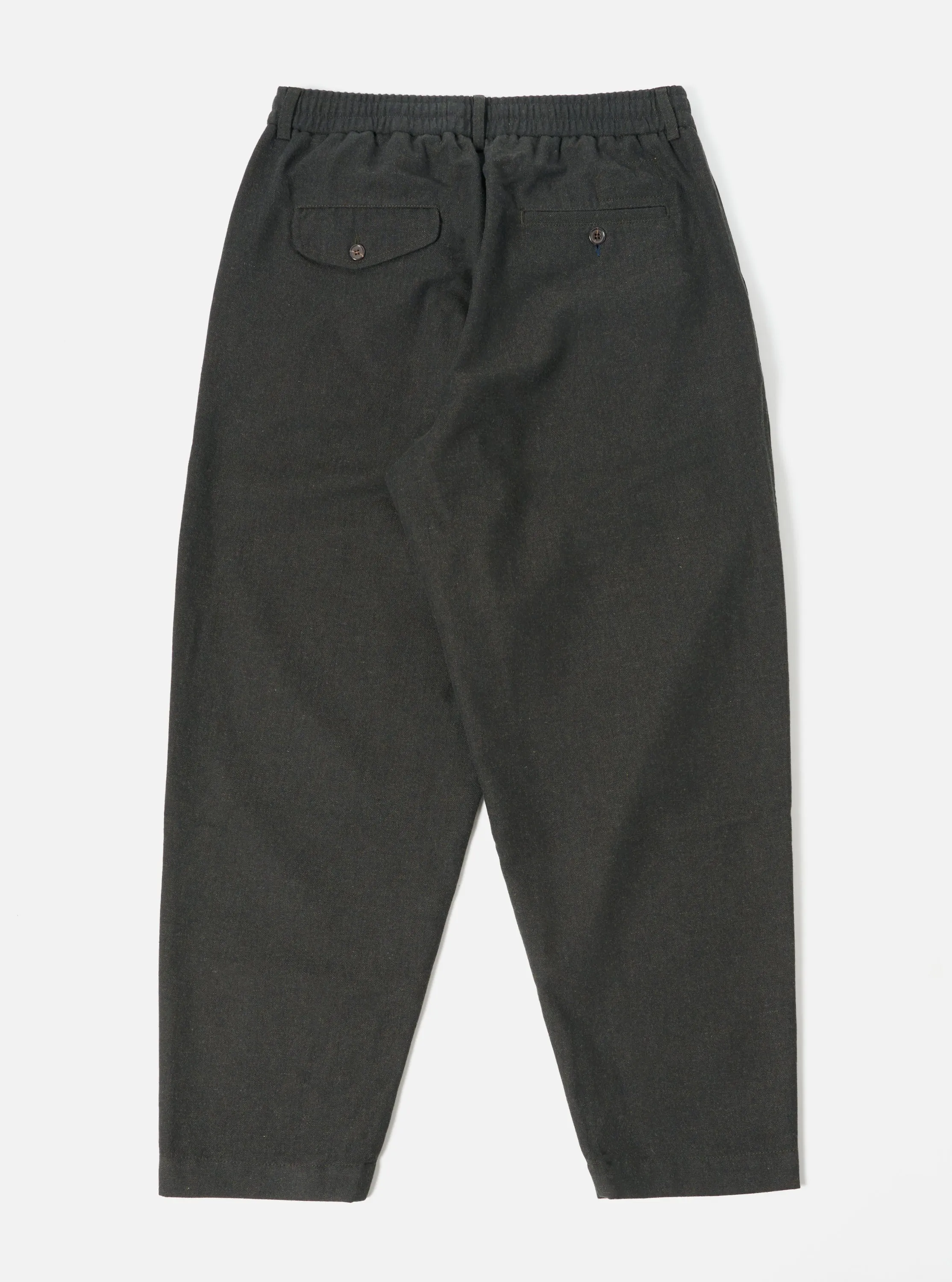 Universal Works Pleated Track Pant in Olive Upcycled Italian Tweed sold by Universal Works product image thumbnail 2