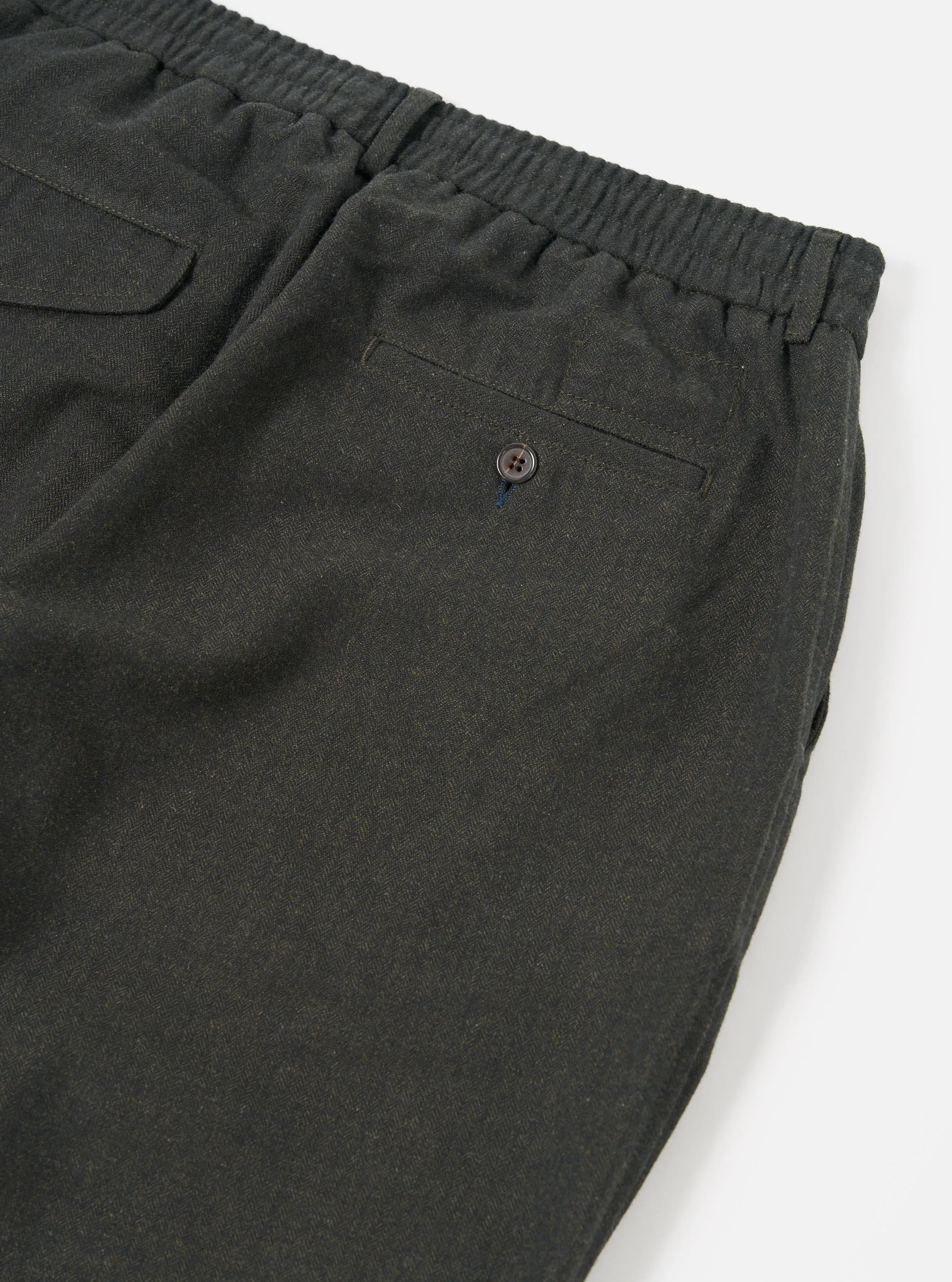 Universal Works Pleated Track Pant in Olive Upcycled Italian Tweed sold by Universal Works product image thumbnail 4