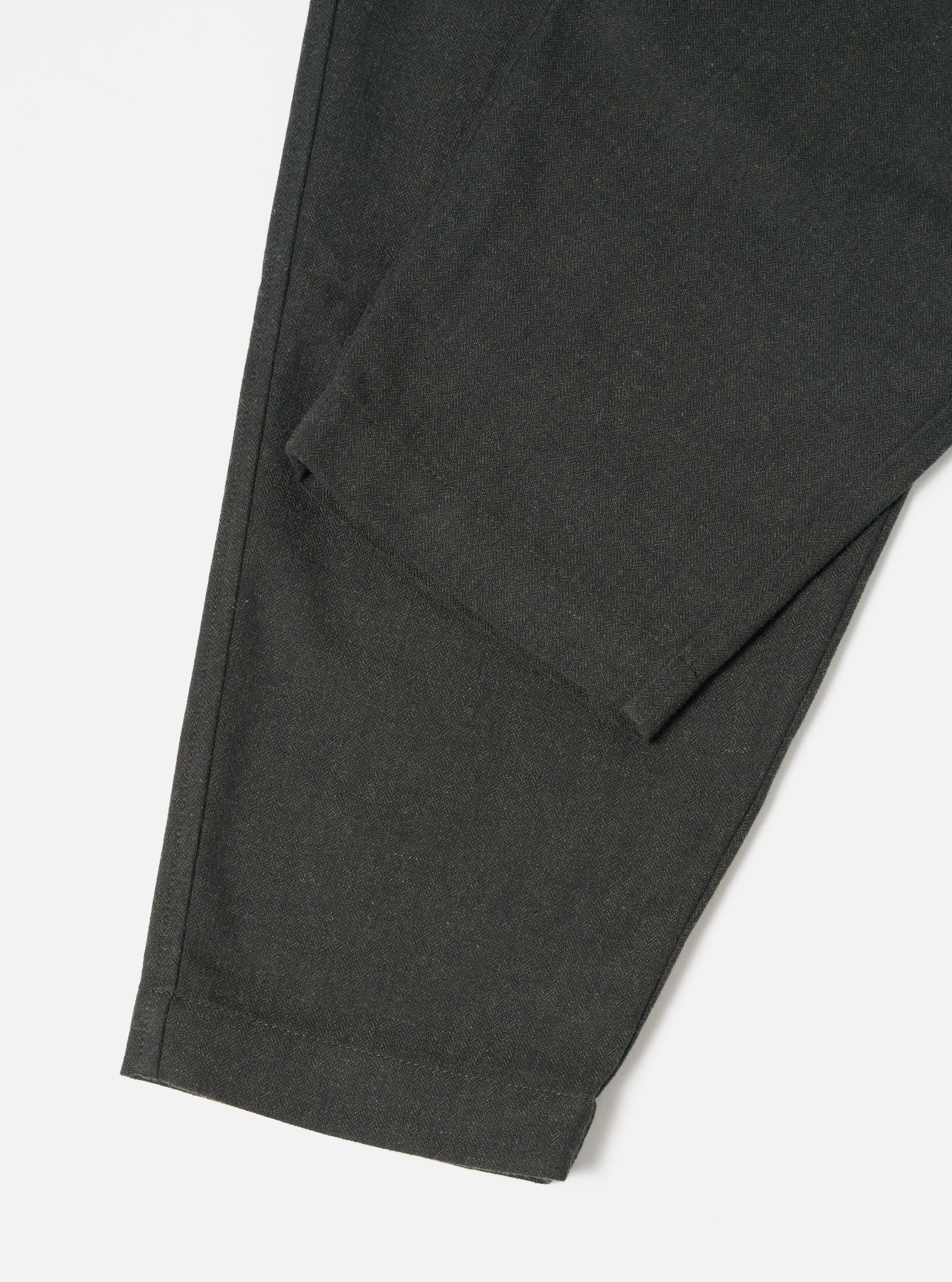 Universal Works Pleated Track Pant in Olive Upcycled Italian Tweed sold by Universal Works product image thumbnail 5