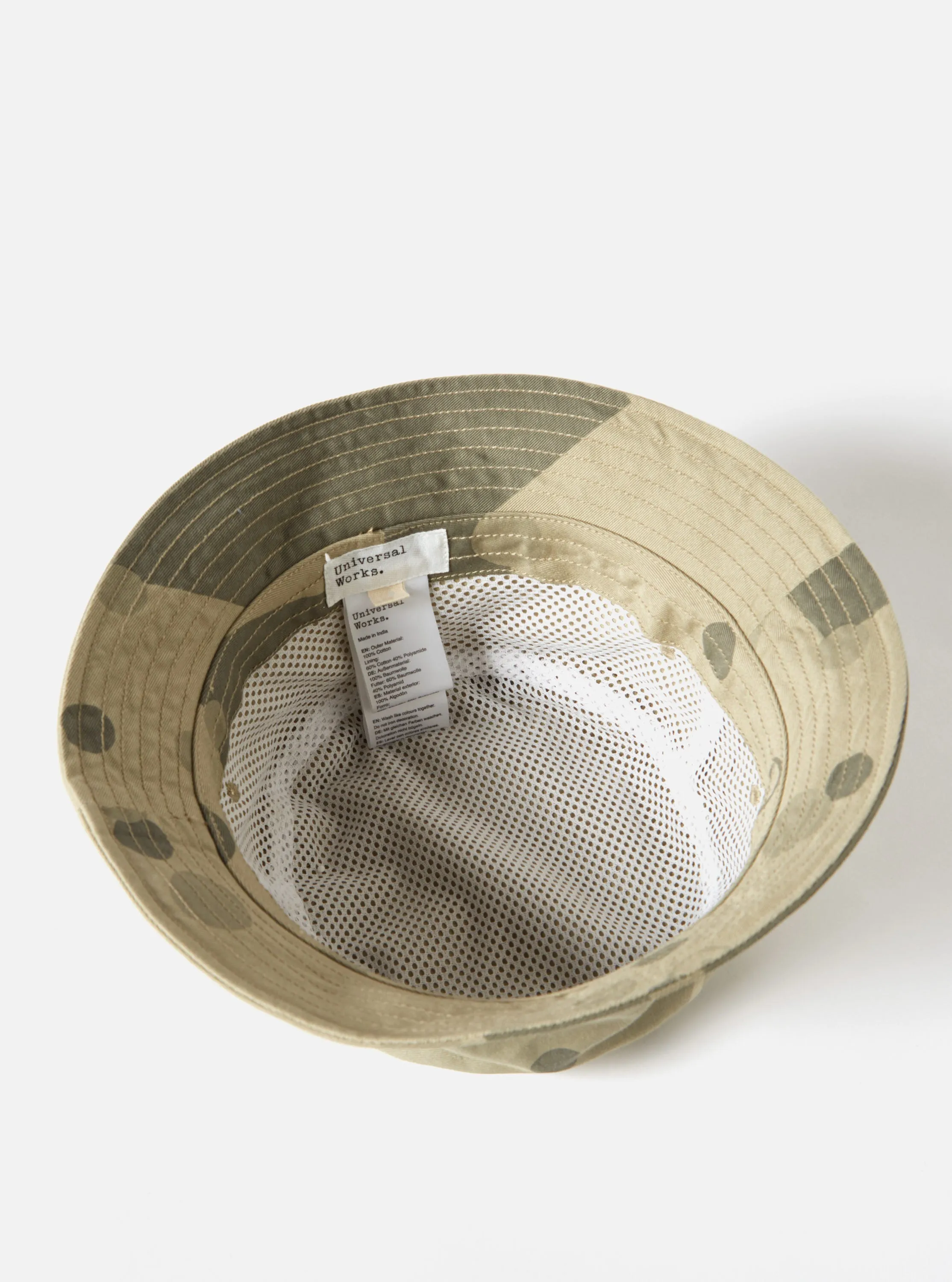 Universal Works Beach Hat in Stone UW. Camo Twill sold by Universal Works product image thumbnail 3