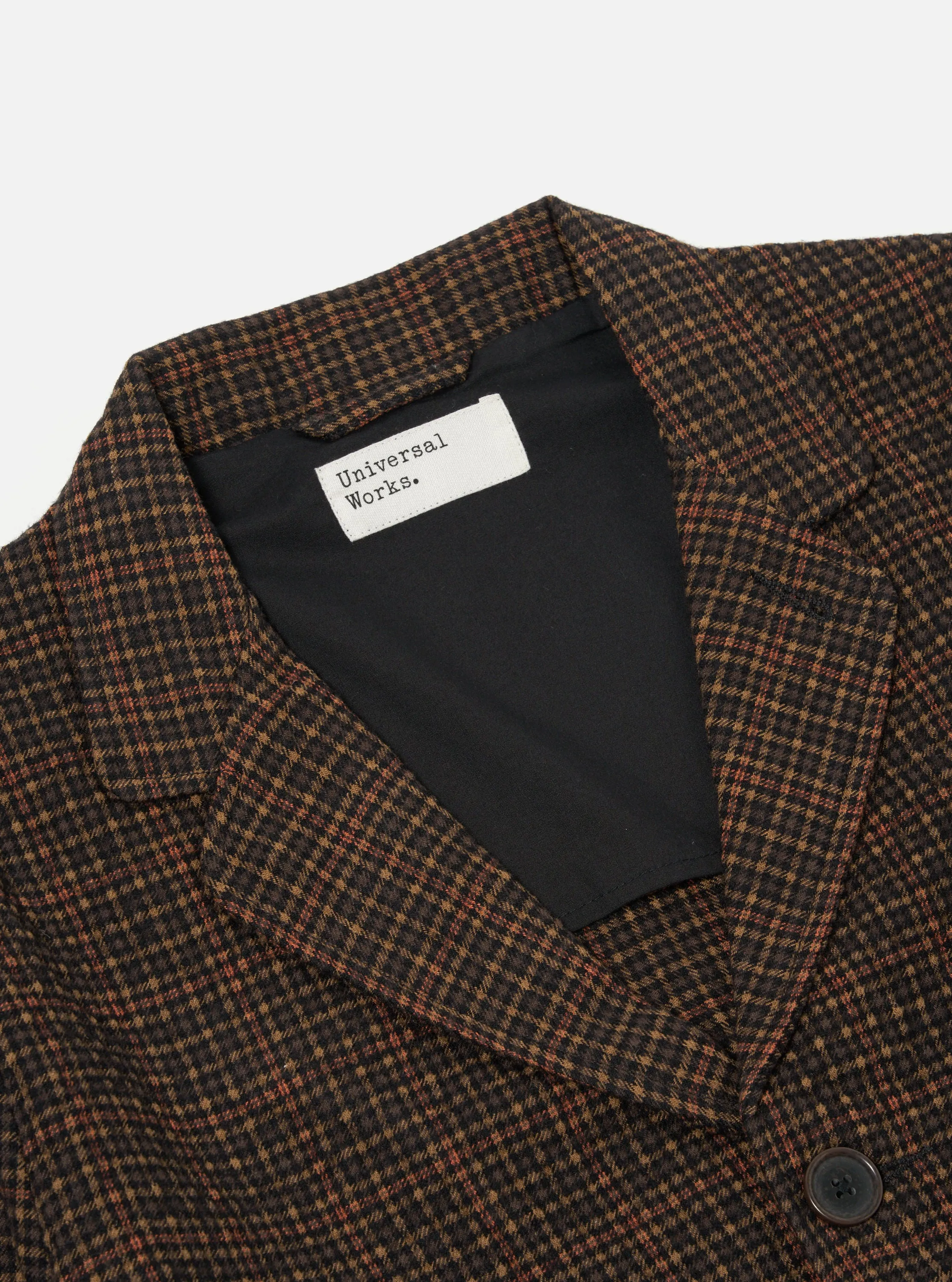 Universal Works Three Button Jacket in Black/Olive Albuquerque Check sold by Universal Works product image thumbnail 3