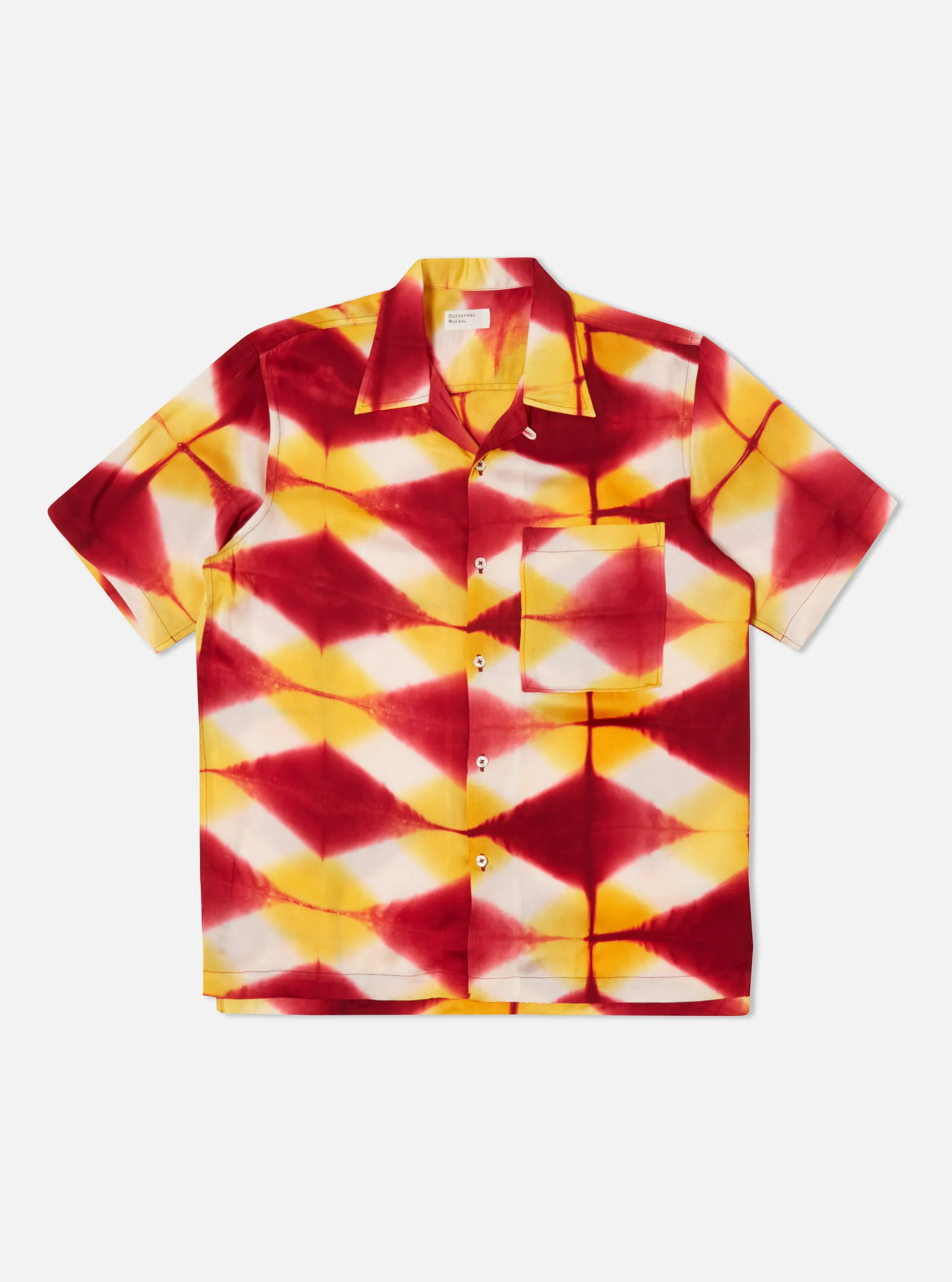 Universal Works Camp Shirt in Red/Yellow Tie Dye sold by Universal Works product image thumbnail 2