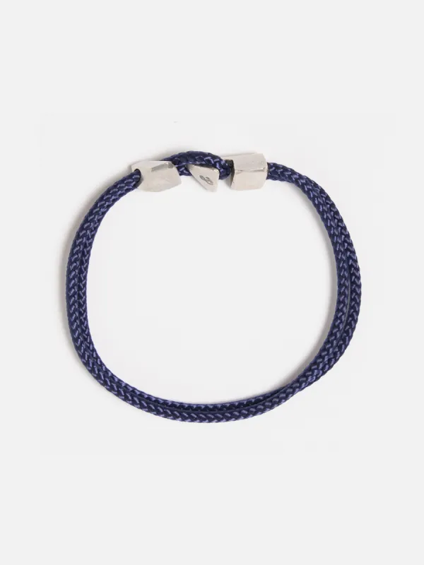 Anchor & Crew Brixham Bracelet in Navy Blue Rope/.925 Silver sold by Universal Works