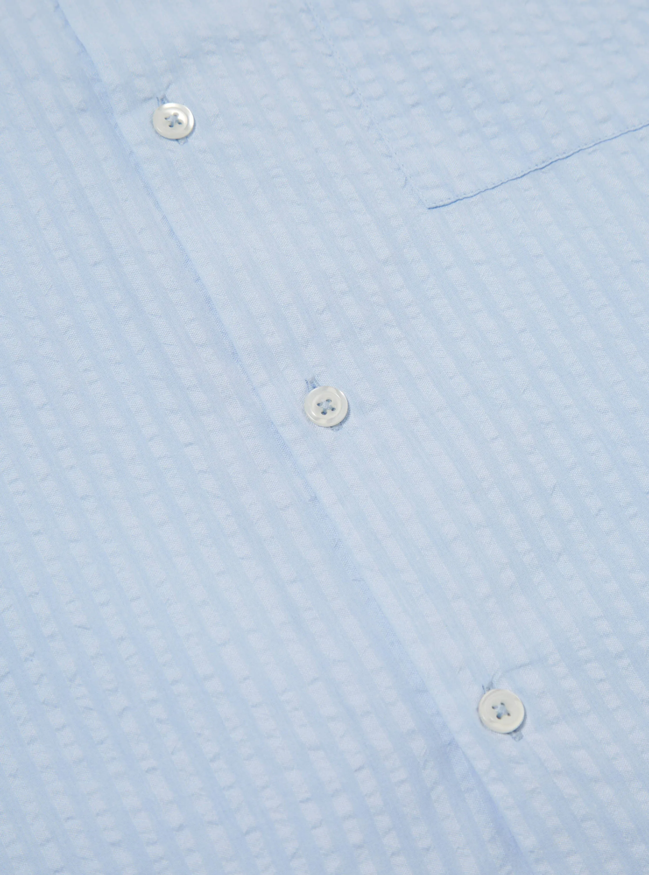 Universal Works Camp Shirt II in Pale Blue Onda Cotton sold by Universal Works product image thumbnail 5