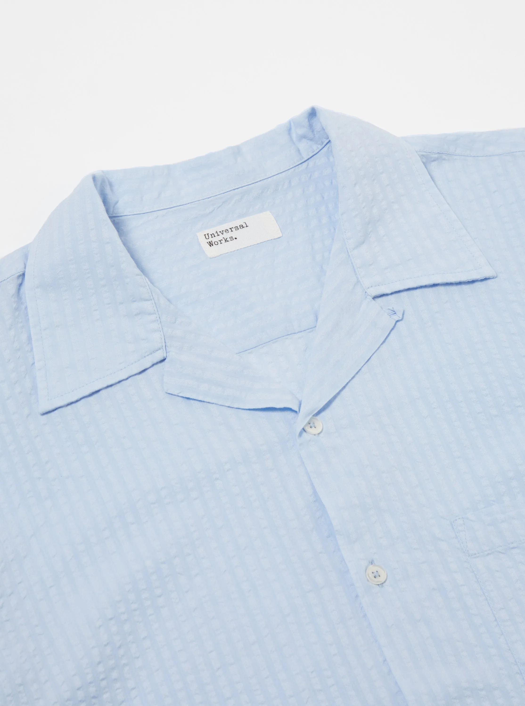Universal Works Camp Shirt II in Pale Blue Onda Cotton sold by Universal Works product image thumbnail 4