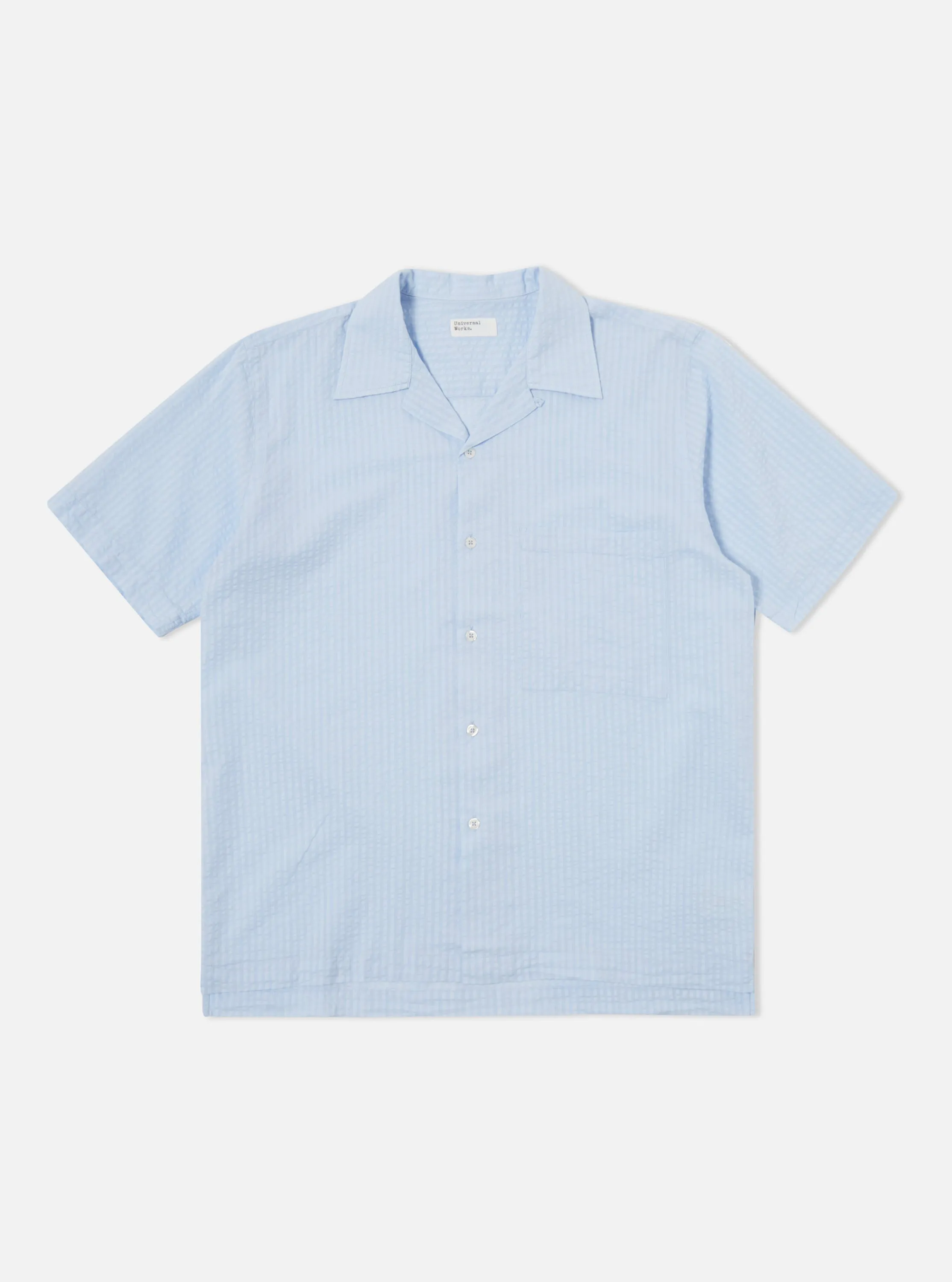 Universal Works Camp Shirt II in Pale Blue Onda Cotton sold by Universal Works product image thumbnail 2