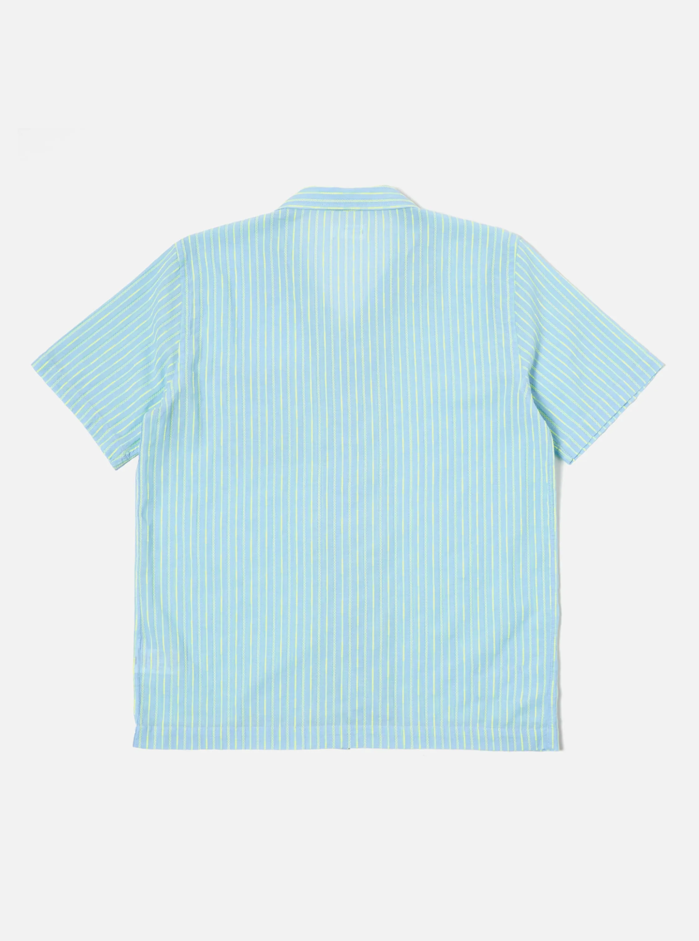 Universal Works Road Shirt in Sky/Green Fluro Cotton sold by Universal Works product image thumbnail 3