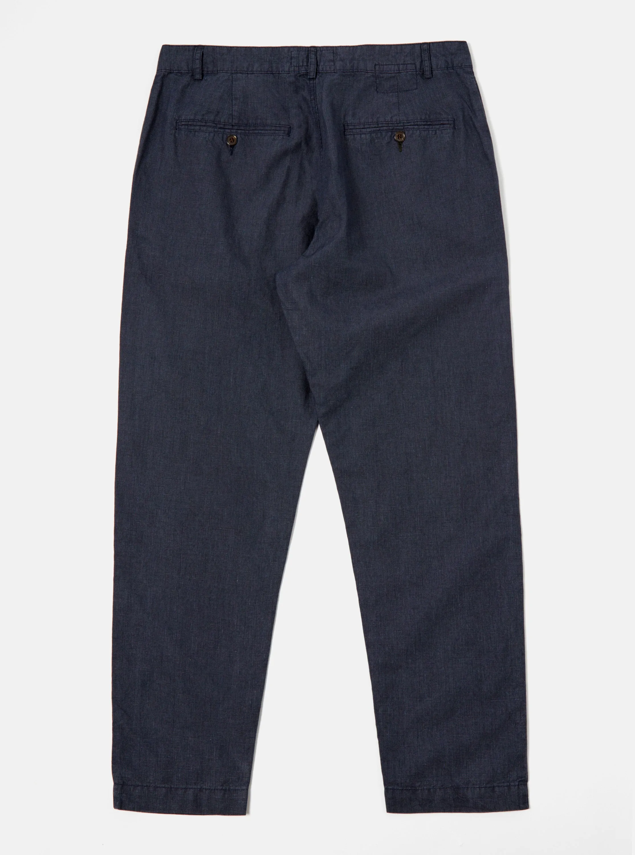 Universal Works Military Chino in Navy Linen Mix Puppytooth sold by Universal Works product image thumbnail 3