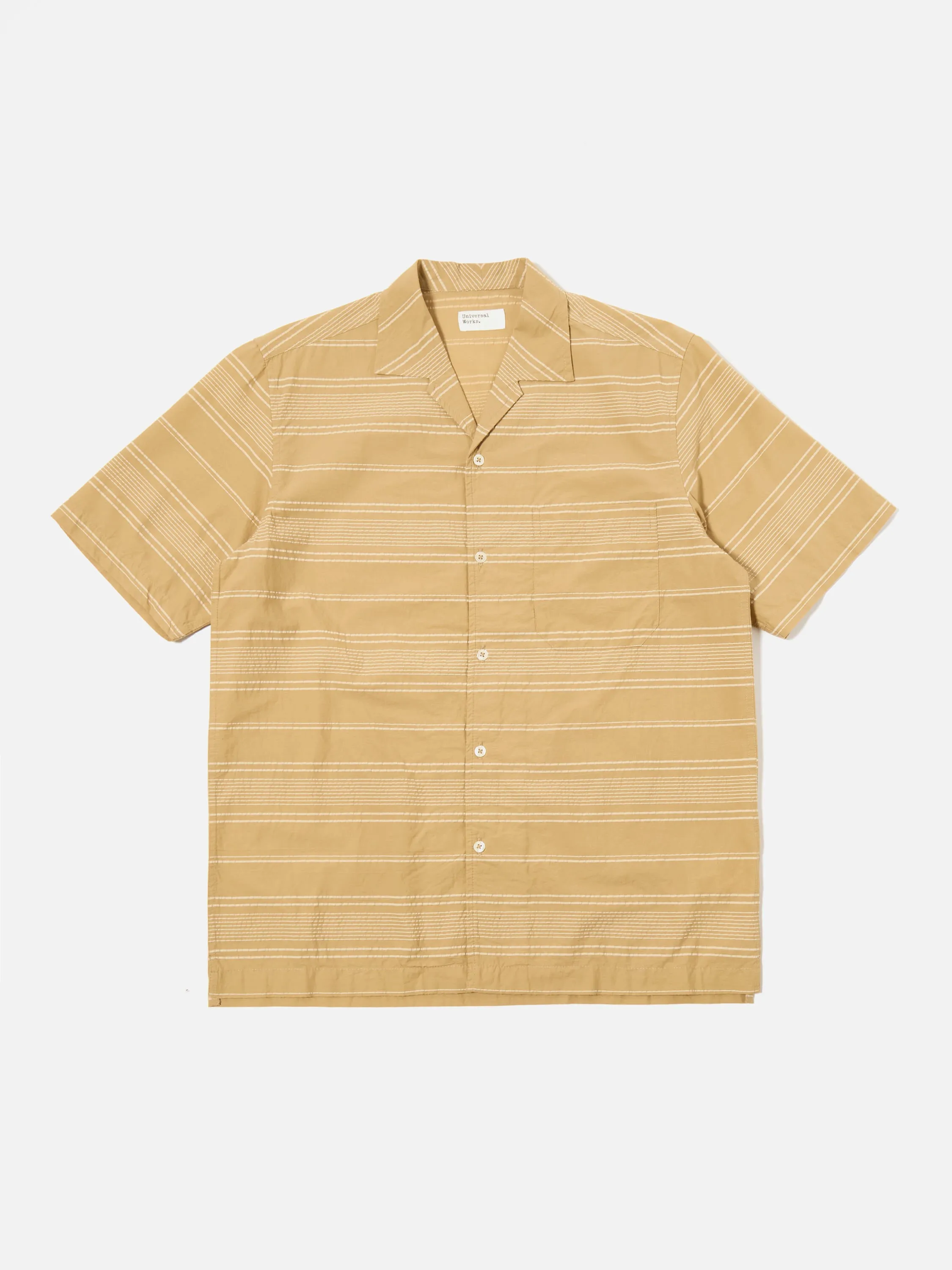 Universal Works Minari Shirt in Sand Textured Stripe sold by Universal Works product image thumbnail 2