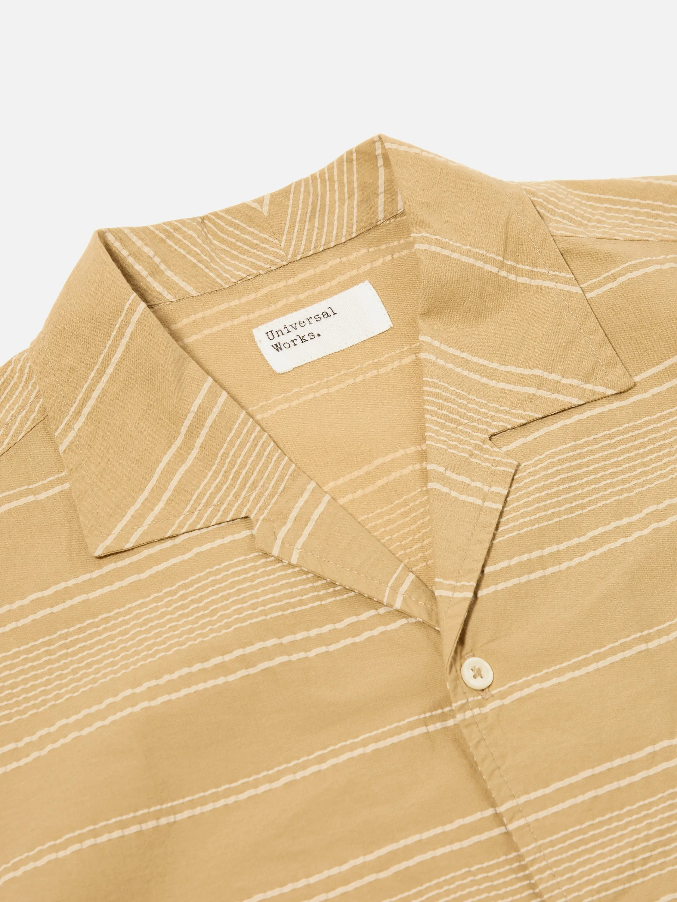 Universal Works Minari Shirt in Sand Textured Stripe sold by Universal Works product image thumbnail 4