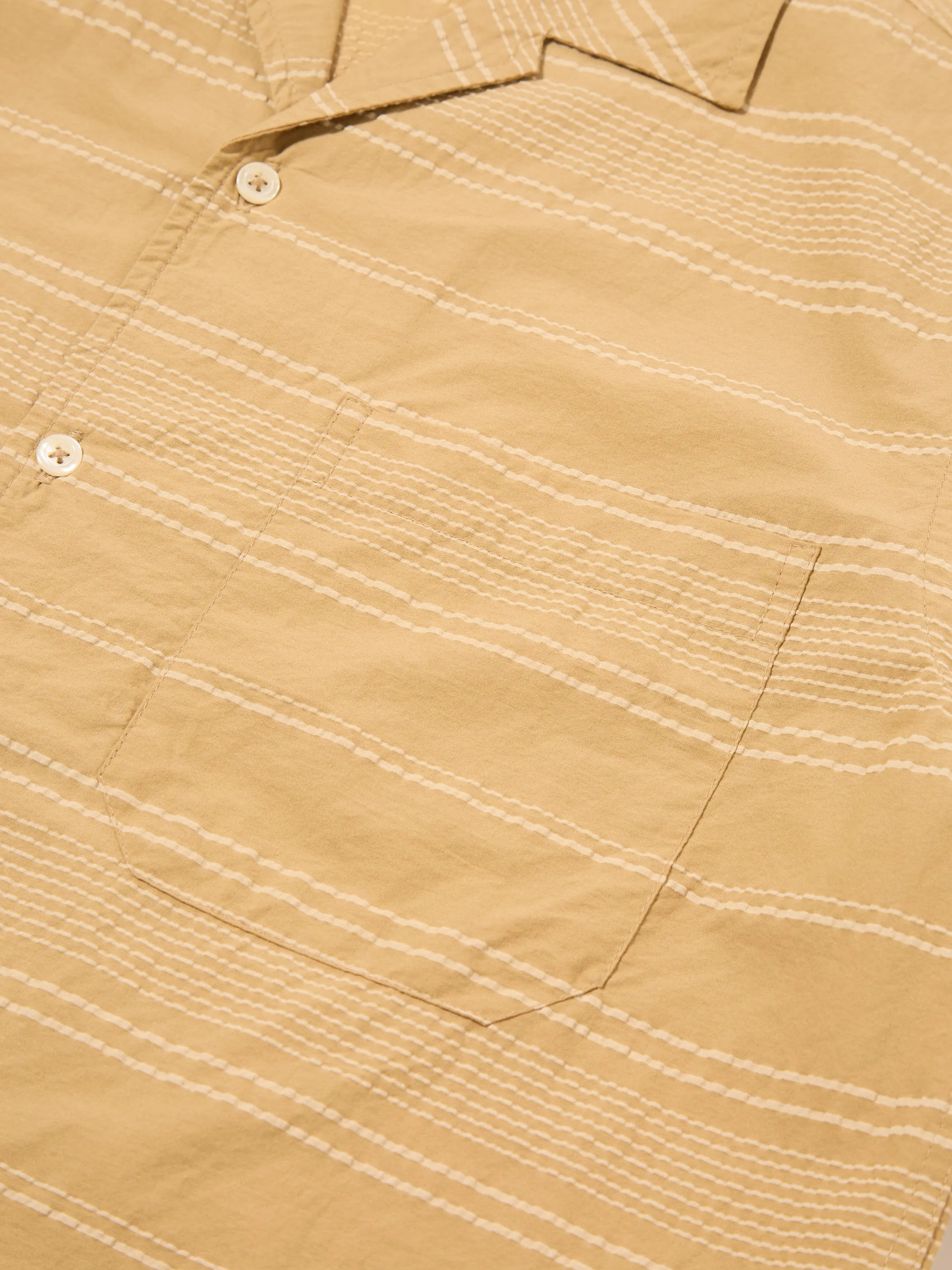 Universal Works Minari Shirt in Sand Textured Stripe sold by Universal Works product image thumbnail 5