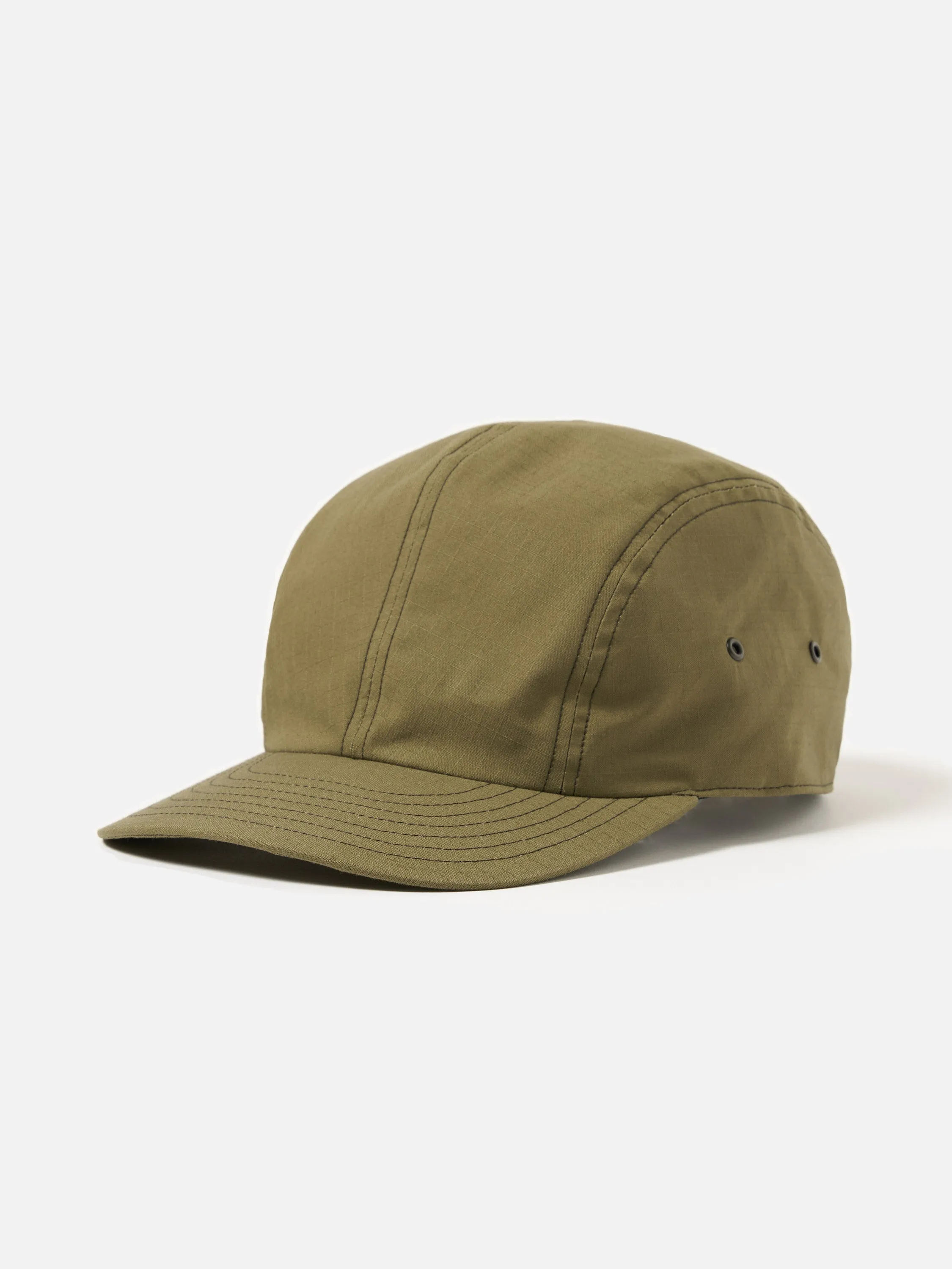 cableami® 4 Panel Cap in Olive Ripstop Cotton sold by Universal Works