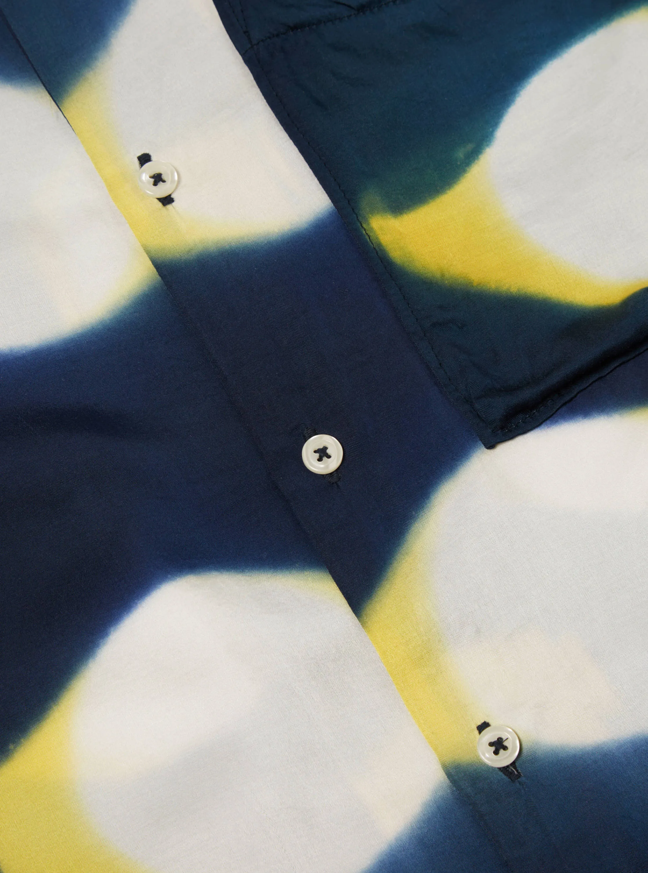Universal Works Camp Shirt in Navy/Yellow Tie Dye sold by Universal Works product image thumbnail 5