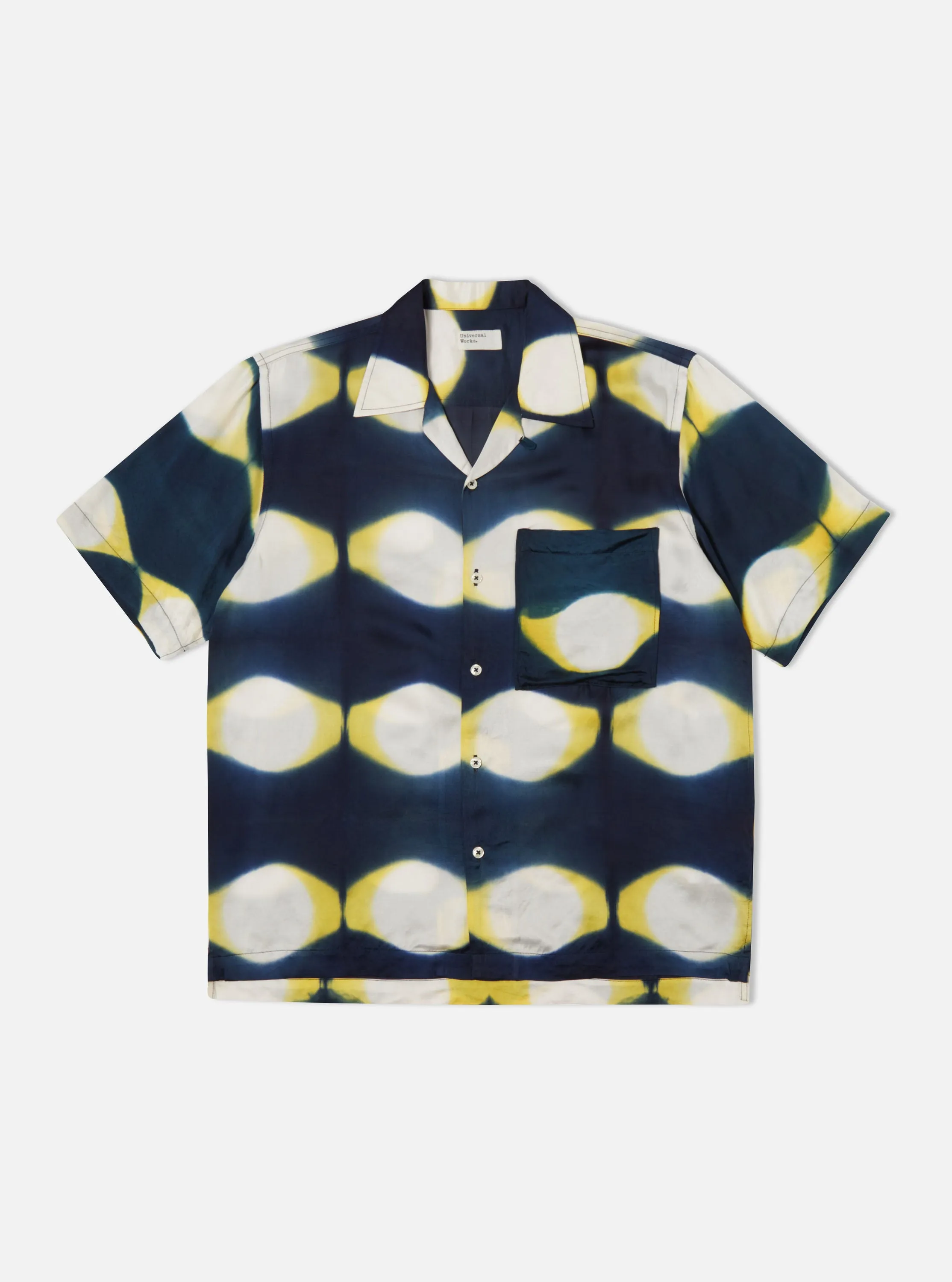 Universal Works Camp Shirt in Navy/Yellow Tie Dye sold by Universal Works product image thumbnail 2
