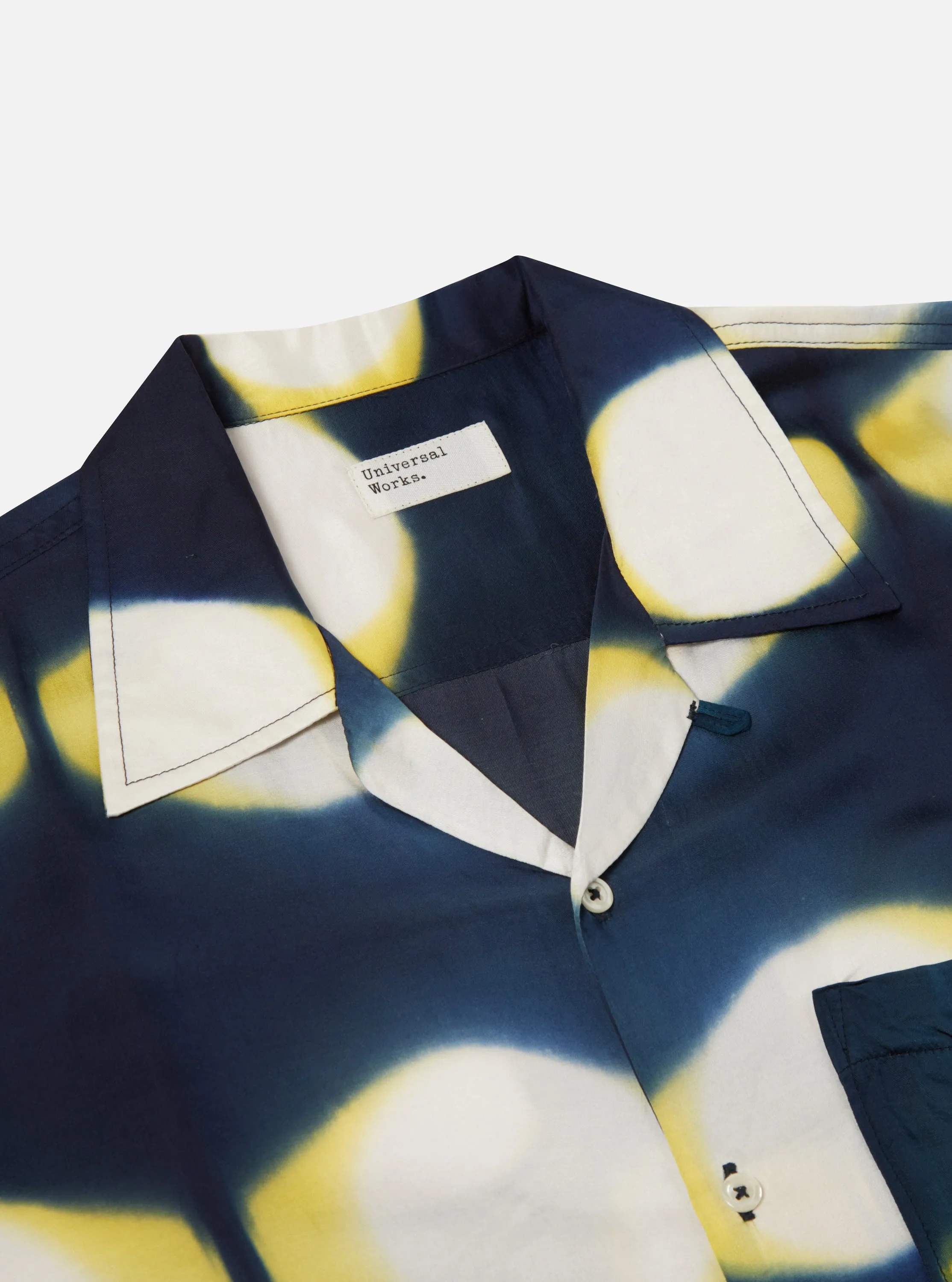 Universal Works Camp Shirt in Navy/Yellow Tie Dye sold by Universal Works product image thumbnail 4