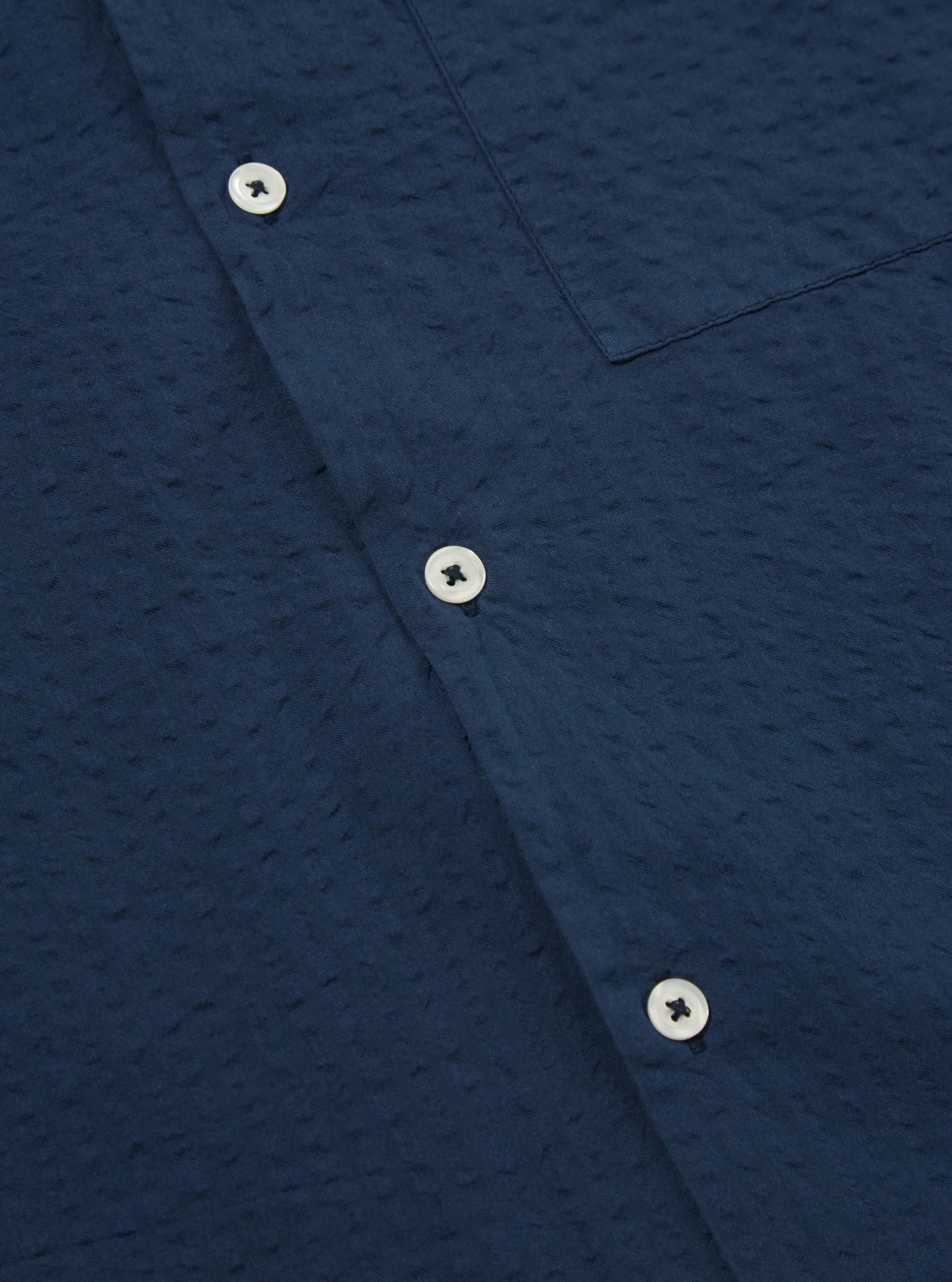 Universal Works Camp Shirt II in Navy Onda Cotton sold by Universal Works product image thumbnail 5