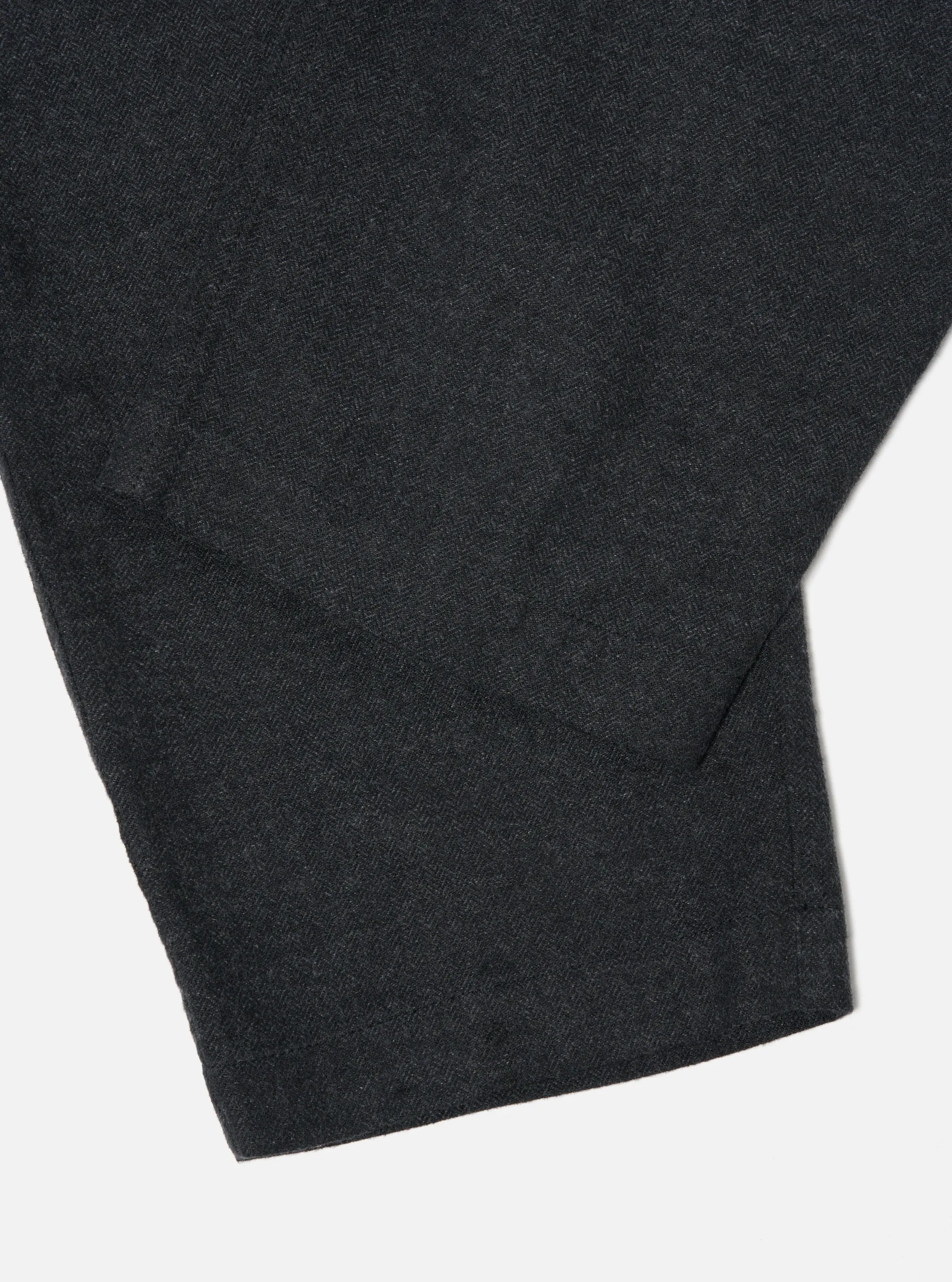 Universal Works Pleated Track Pant in Charcoal Veta Upcycled Cotton sold by Universal Works product image thumbnail 5