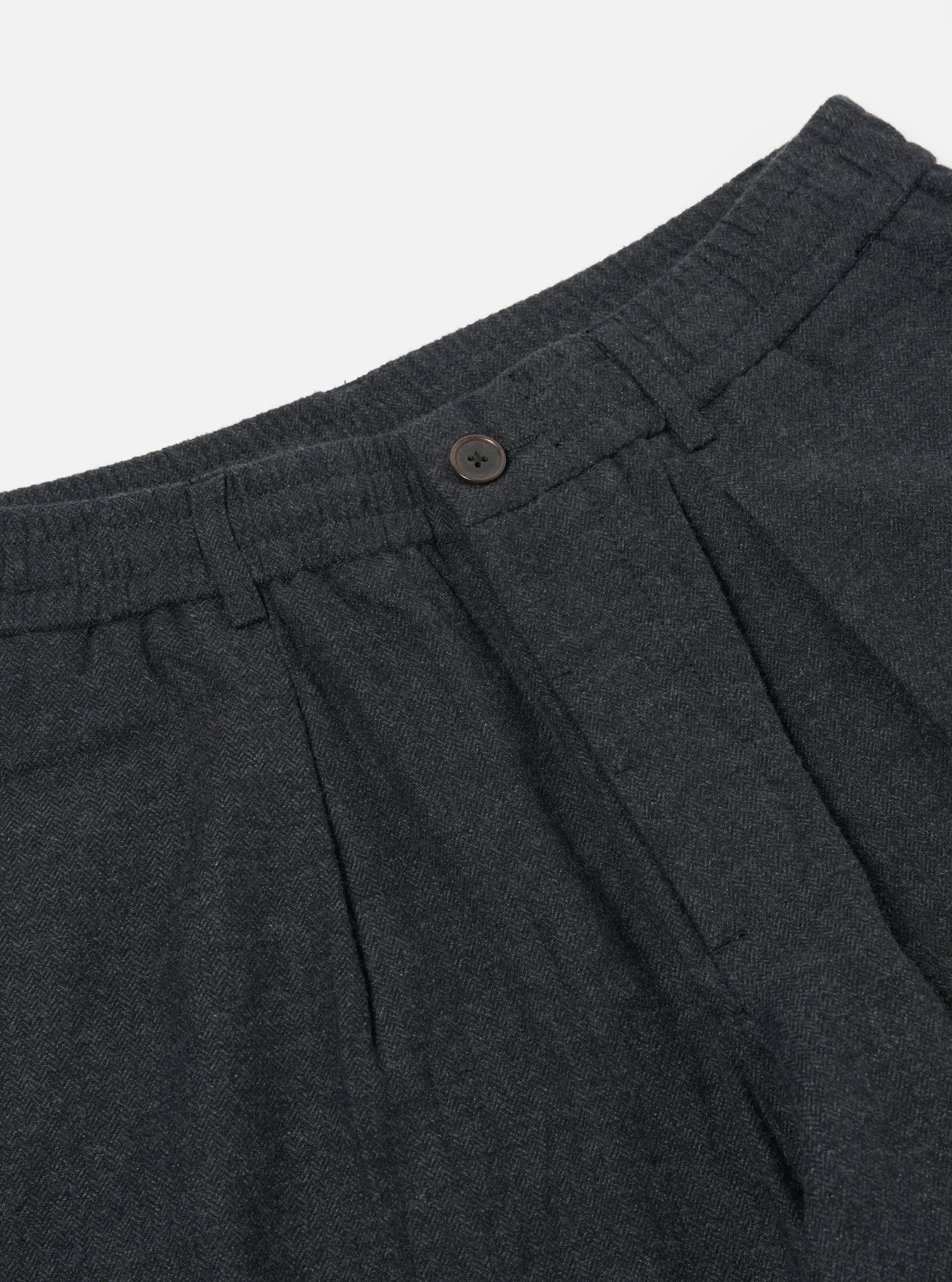 Universal Works Pleated Track Pant in Charcoal Veta Upcycled Cotton sold by Universal Works product image thumbnail 3