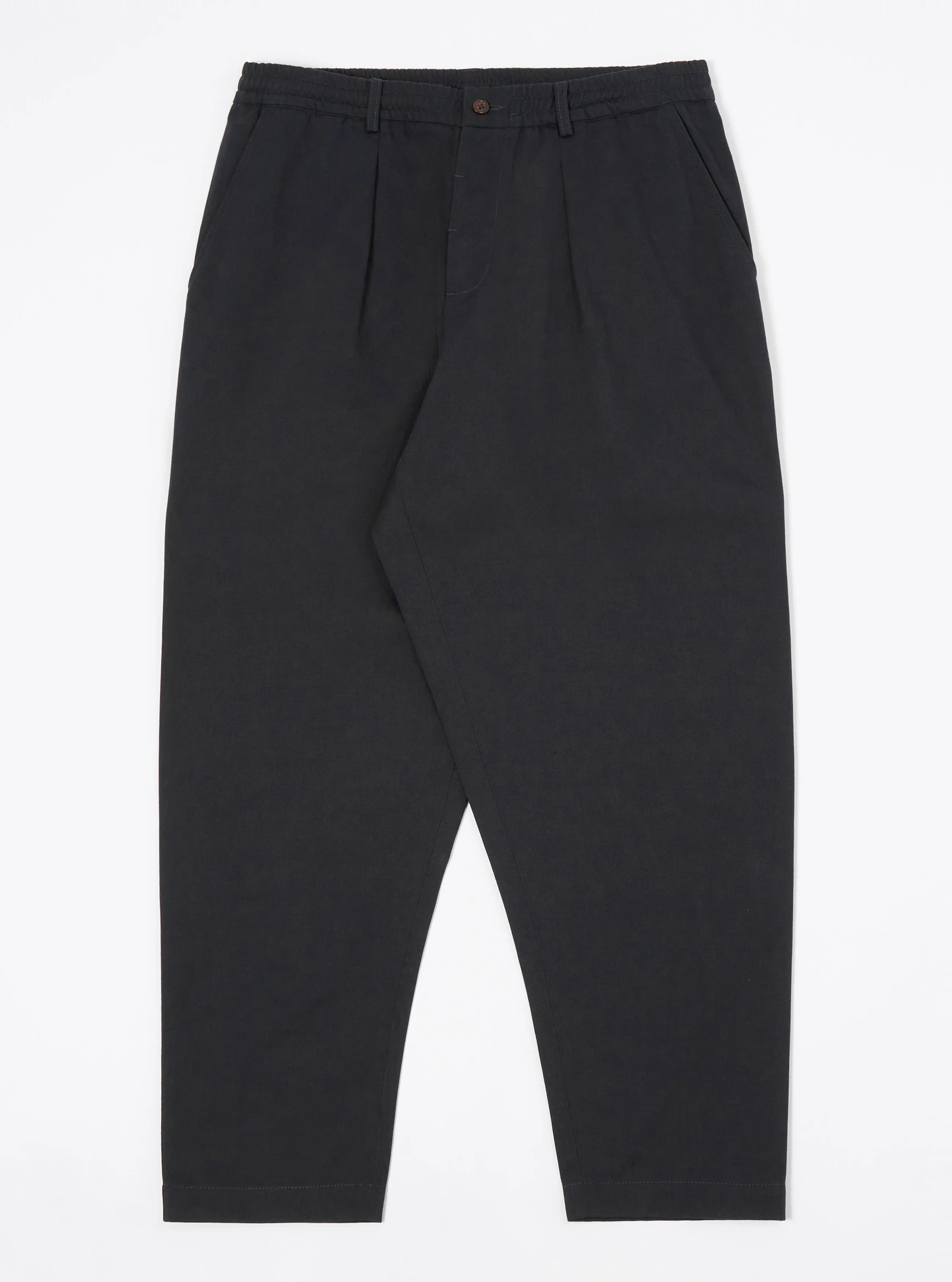 Black Twill Pleated Track Pant sold by Universal Works