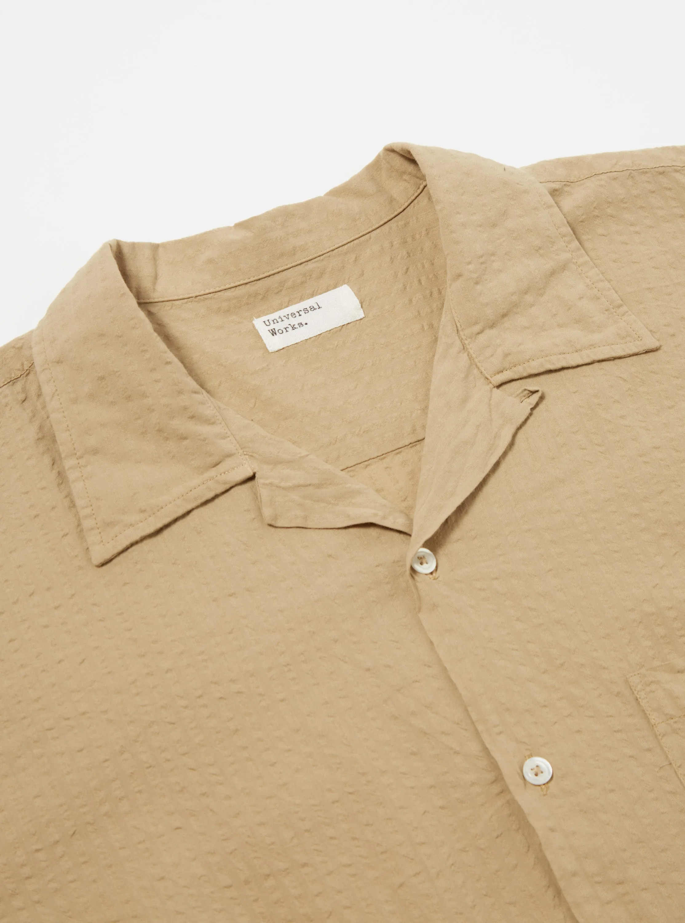 Universal Works Camp Shirt II in Summer Oak Onda Cotton sold by Universal Works product image thumbnail 3