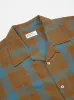 Universal Works Camp Shirt in Sea/Sand Taki Check sold by Universal Works