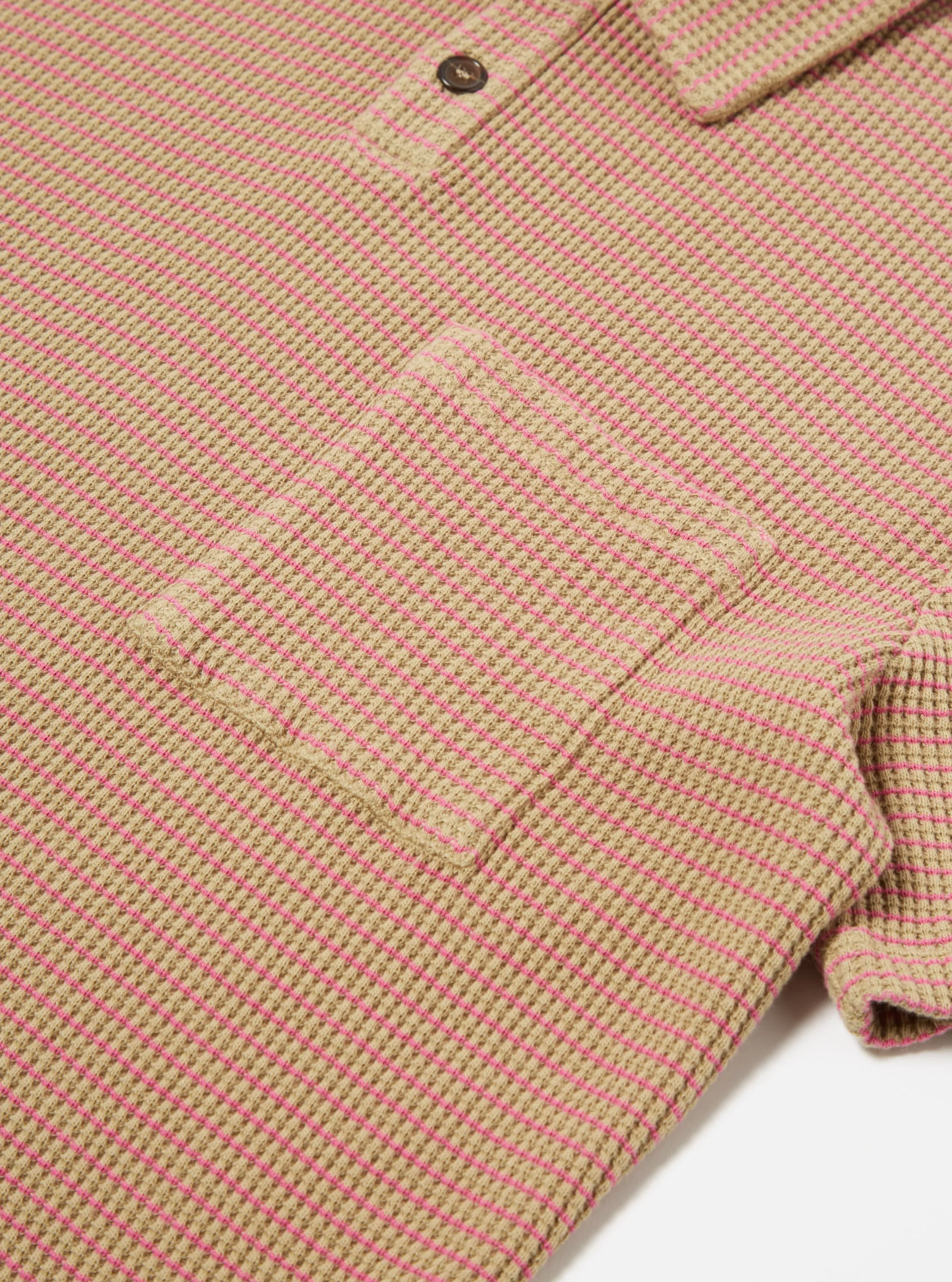 Universal Works Newlyn Polo in Summer Oak Fluro Stripe sold by Universal Works product image thumbnail 5