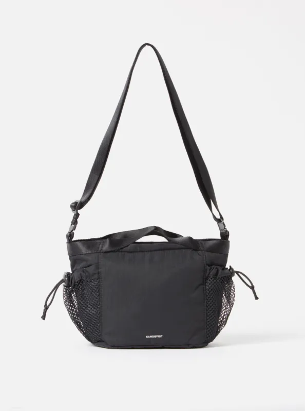 Sandqvist 'Stevie' Crossbody Bag in Black Recycled Nylon made by Universal Works
