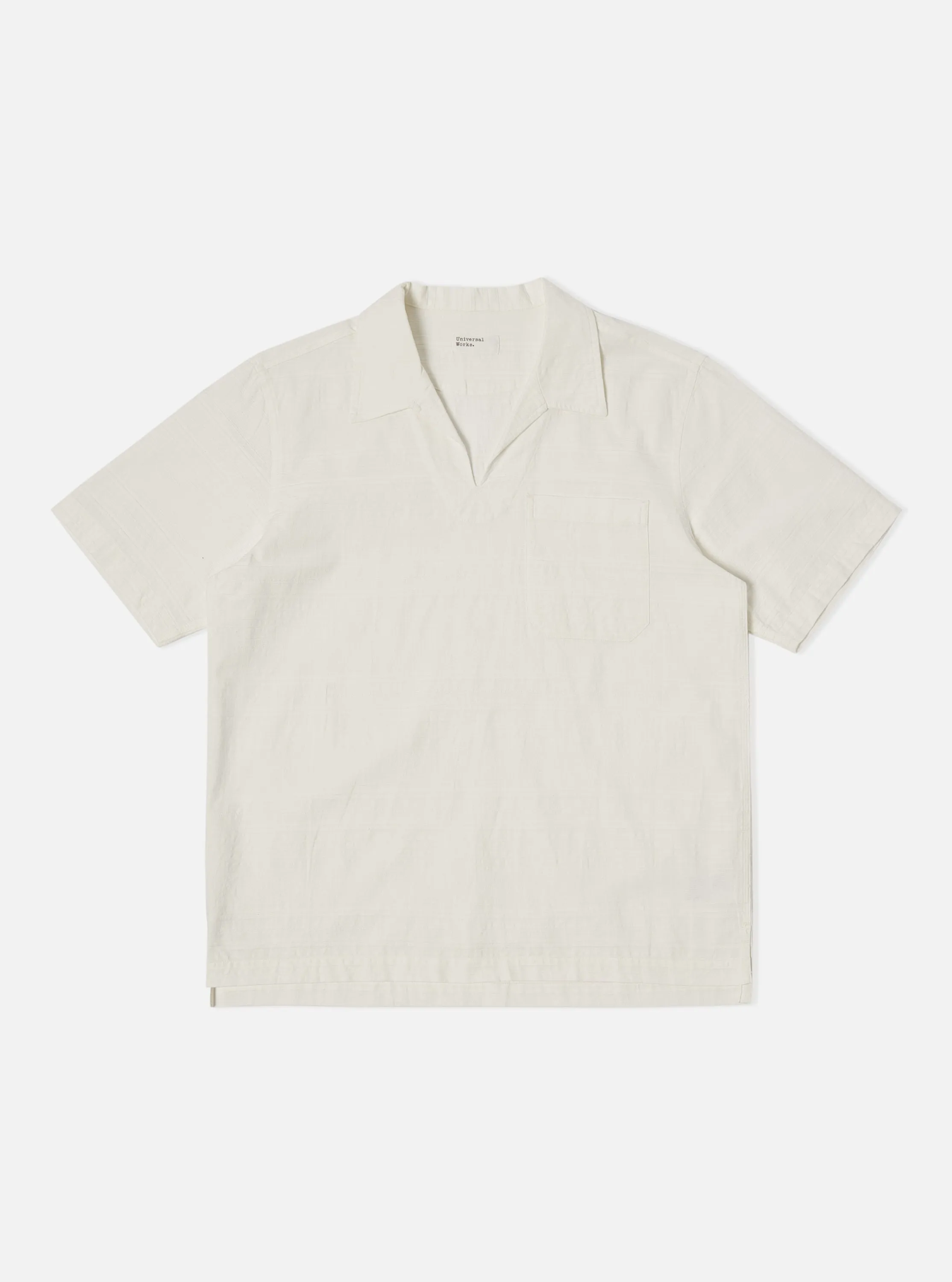 Universal Works Overhead Shirt in Ecru Japanese Self Stripe sold by Universal Works product image thumbnail 2