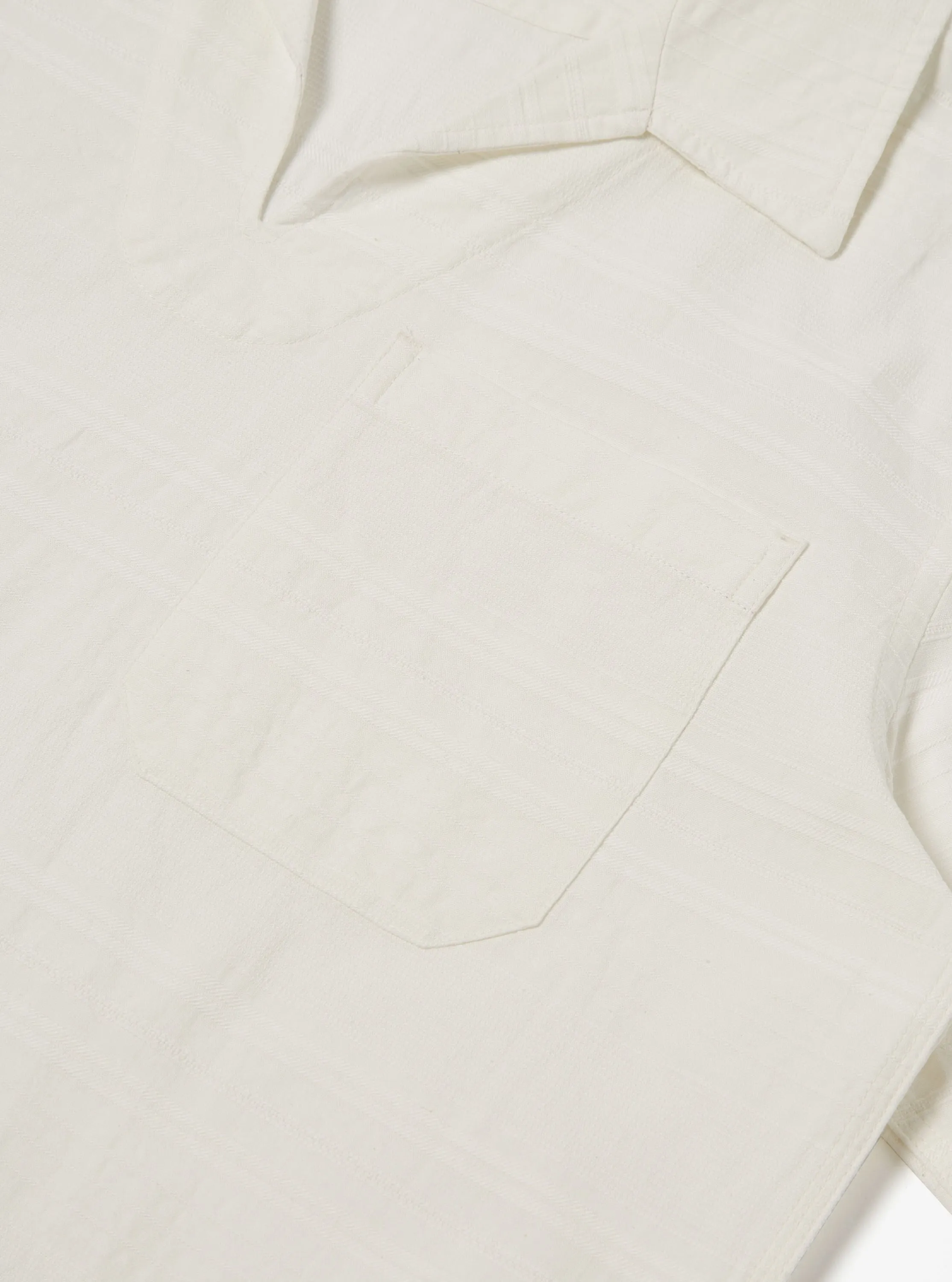 Universal Works Overhead Shirt in Ecru Japanese Self Stripe sold by Universal Works product image thumbnail 5